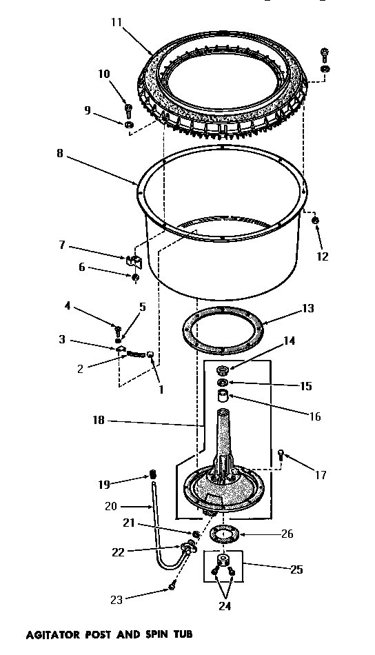 08 - AGITATOR POST & SPIN TUB