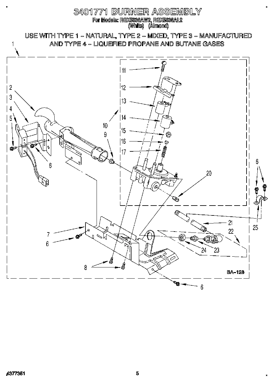 03 - 3401771 BURNER ASSEMBLY