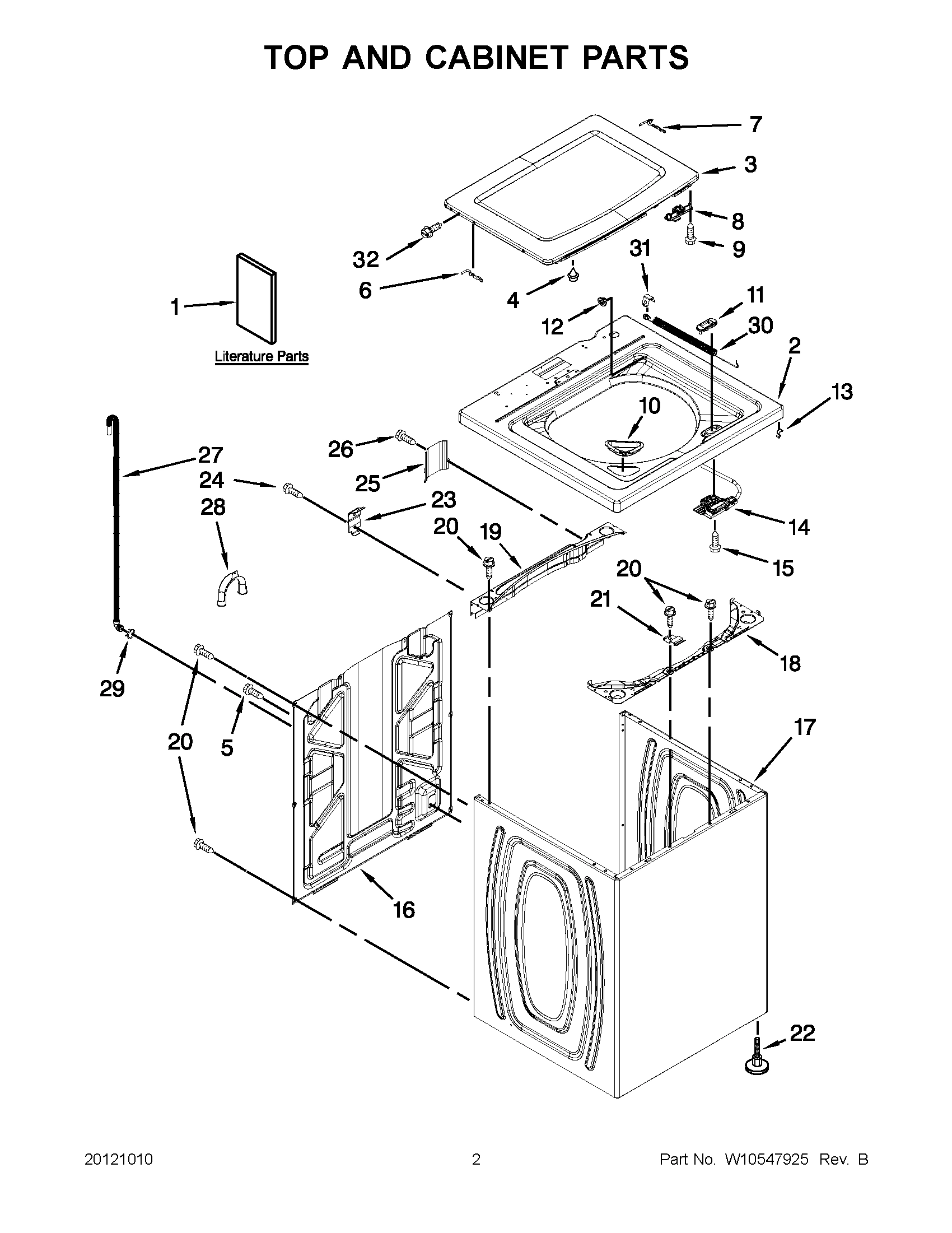 01 - TOP AND CABINET PARTS