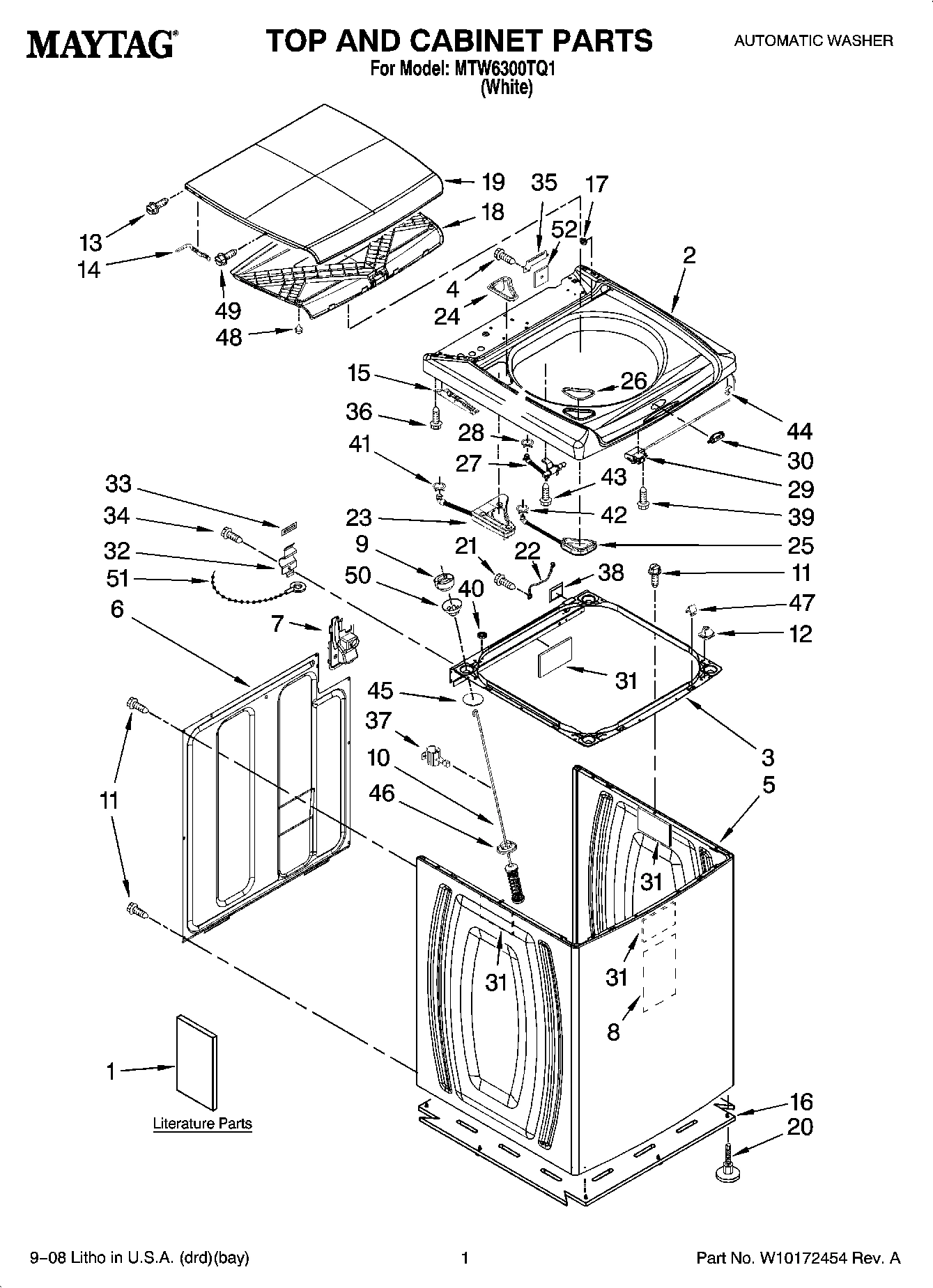 01 - TOP AND CABINET PARTS