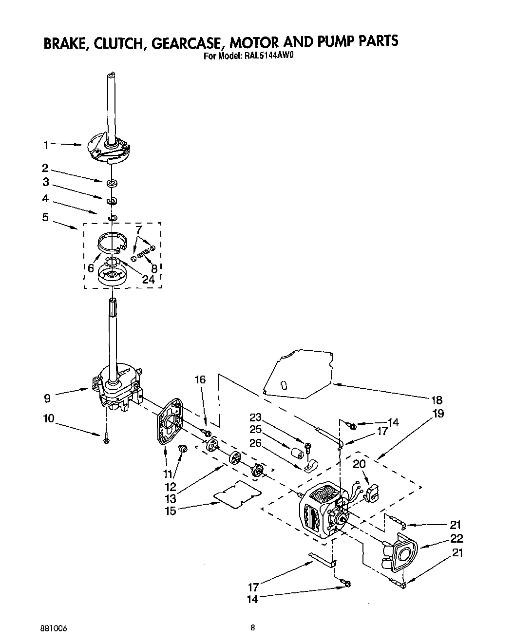 07 - BRAKE, CLUTCH, GEARCASE, MOTOR AND PUMP