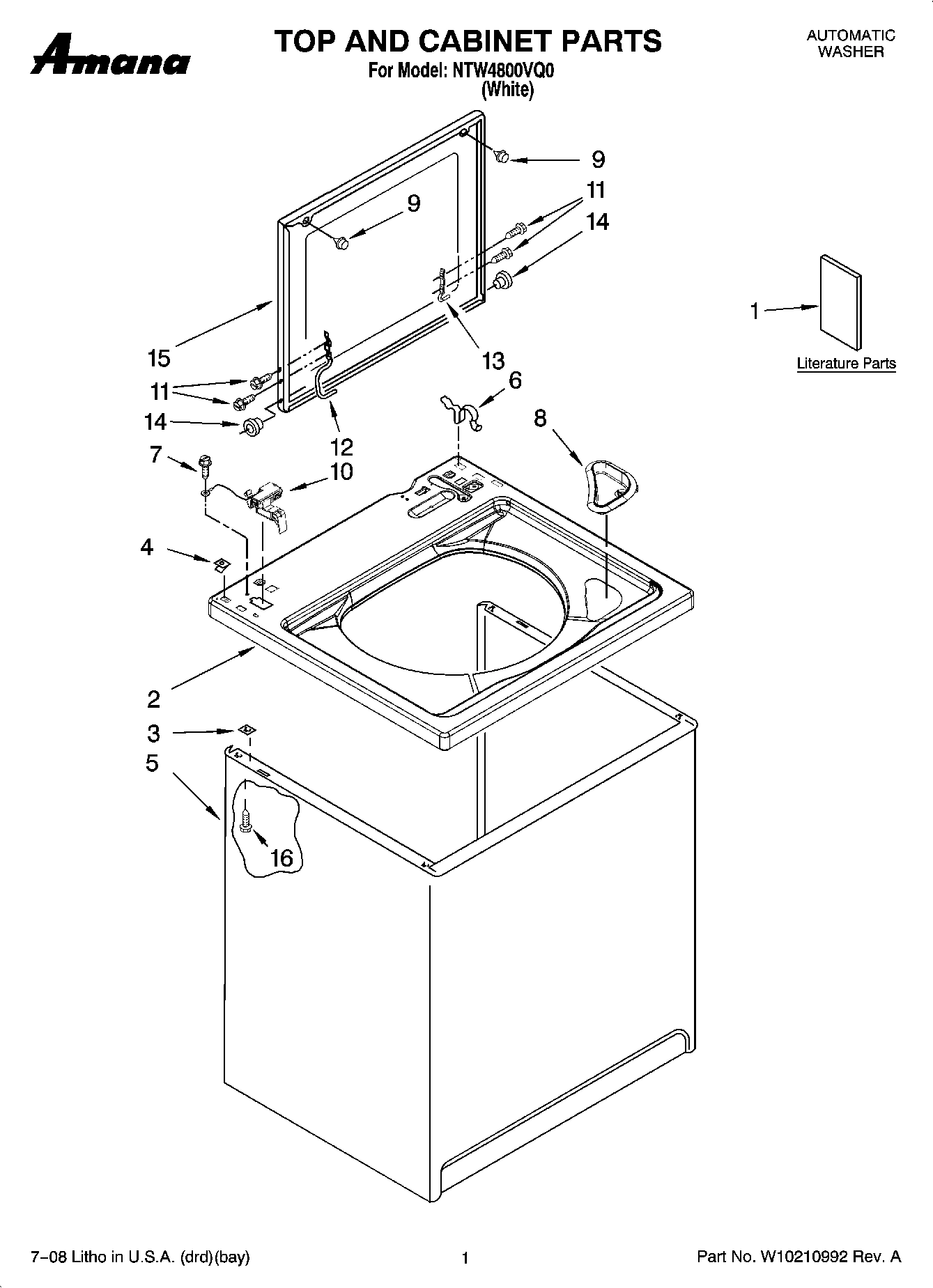 01 - TOP AND CABINET PARTS