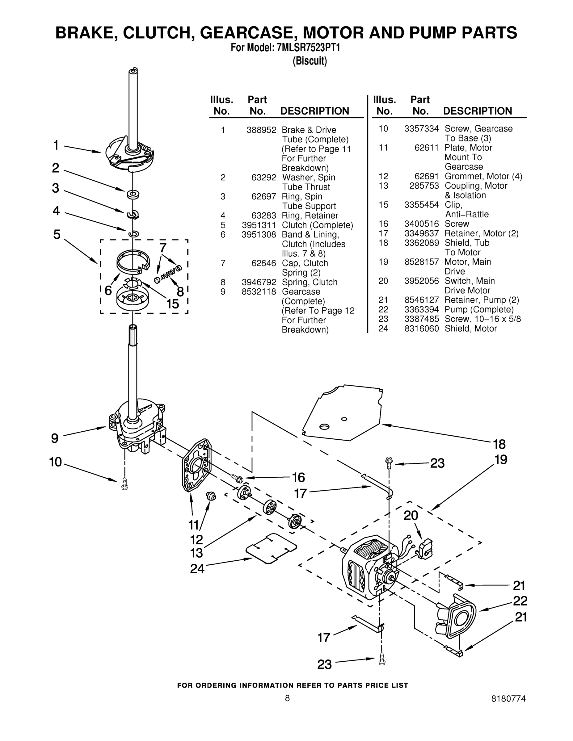05 - BRAKE, CLUTCH, GEARCASE, MOTOR AND PUMP