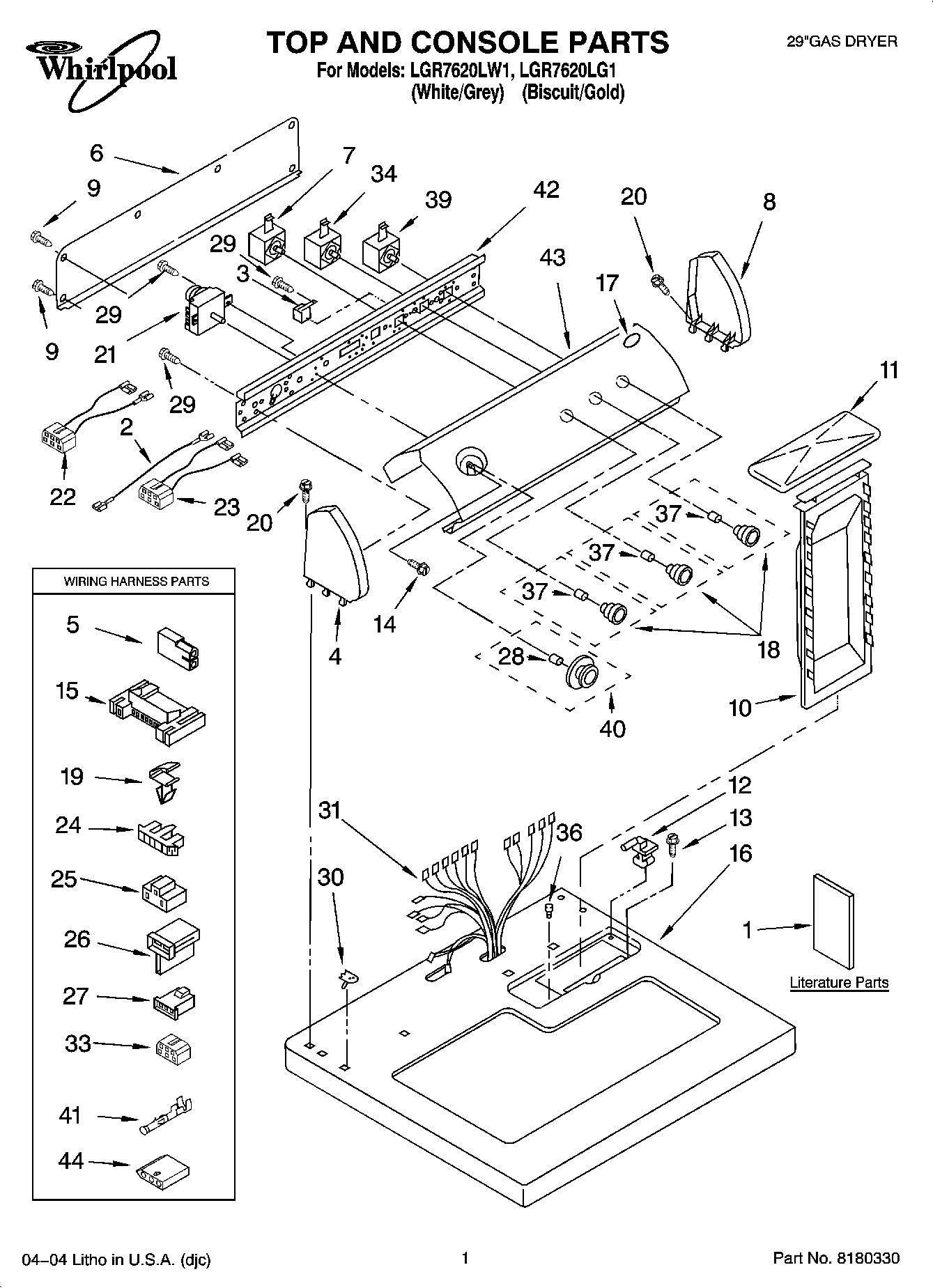 01 - TOP AND CONSOLE PARTS