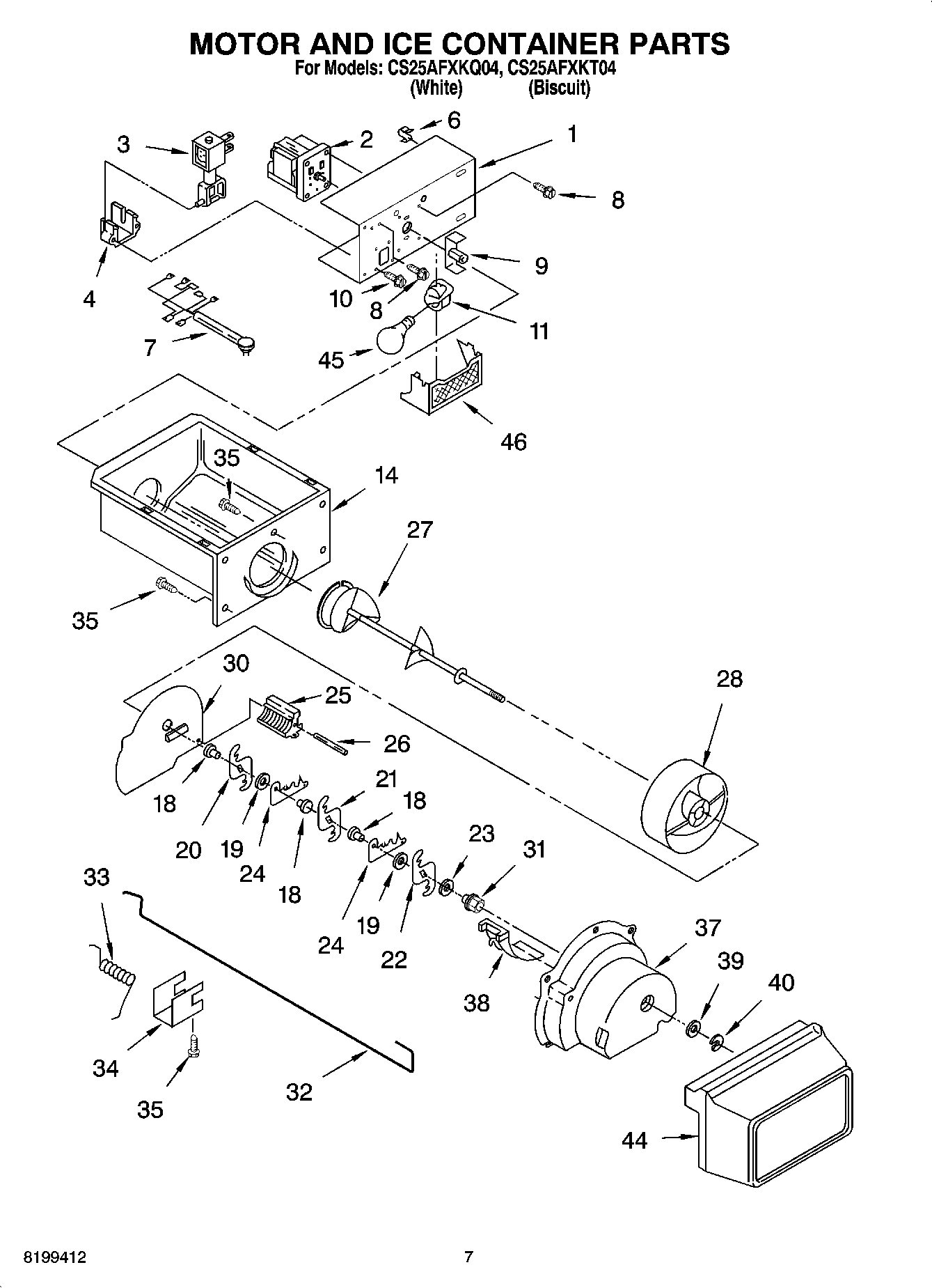 05 - MOTOR AND ICE CONTAINER PARTS