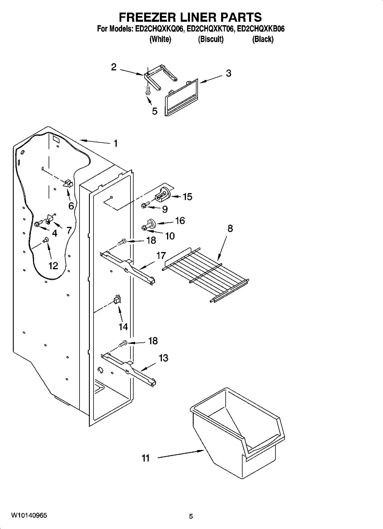 04 - FREEZER LINER PARTS