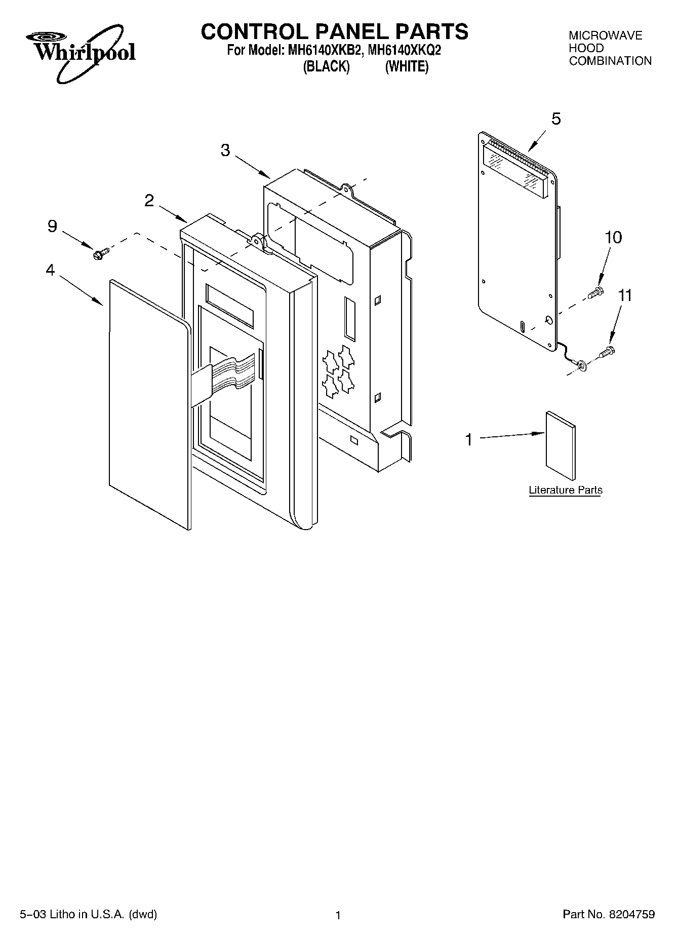 01 - CONTROL PANEL PARTS