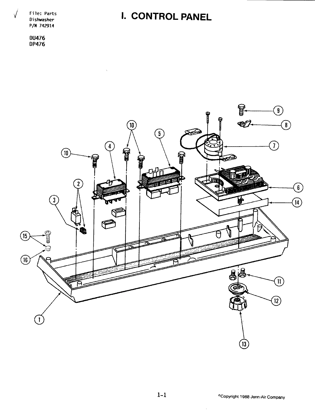 01 - CONTROL PANEL (DU476/DP476)
