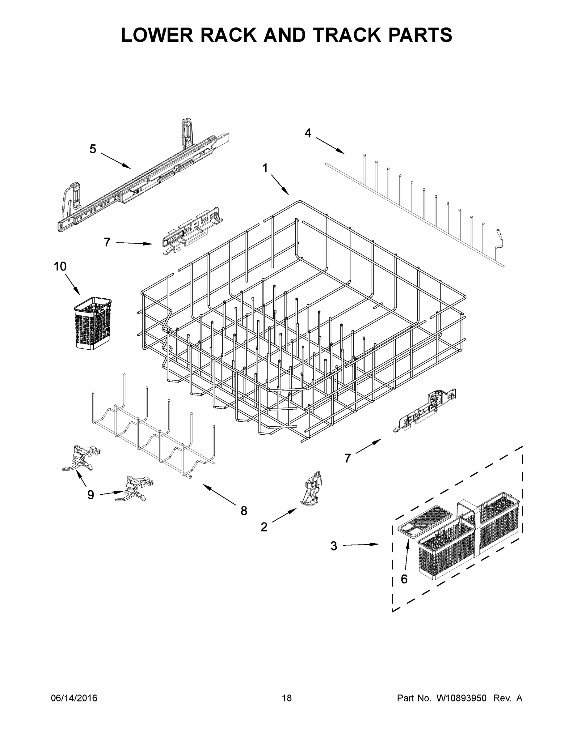 10 - LOWER RACK AND TRACK PARTS