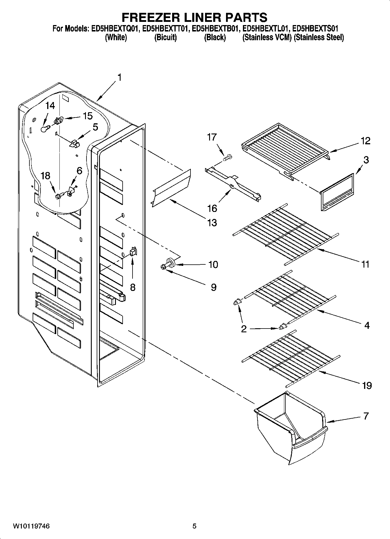 04 - FREEZER LINER PARTS