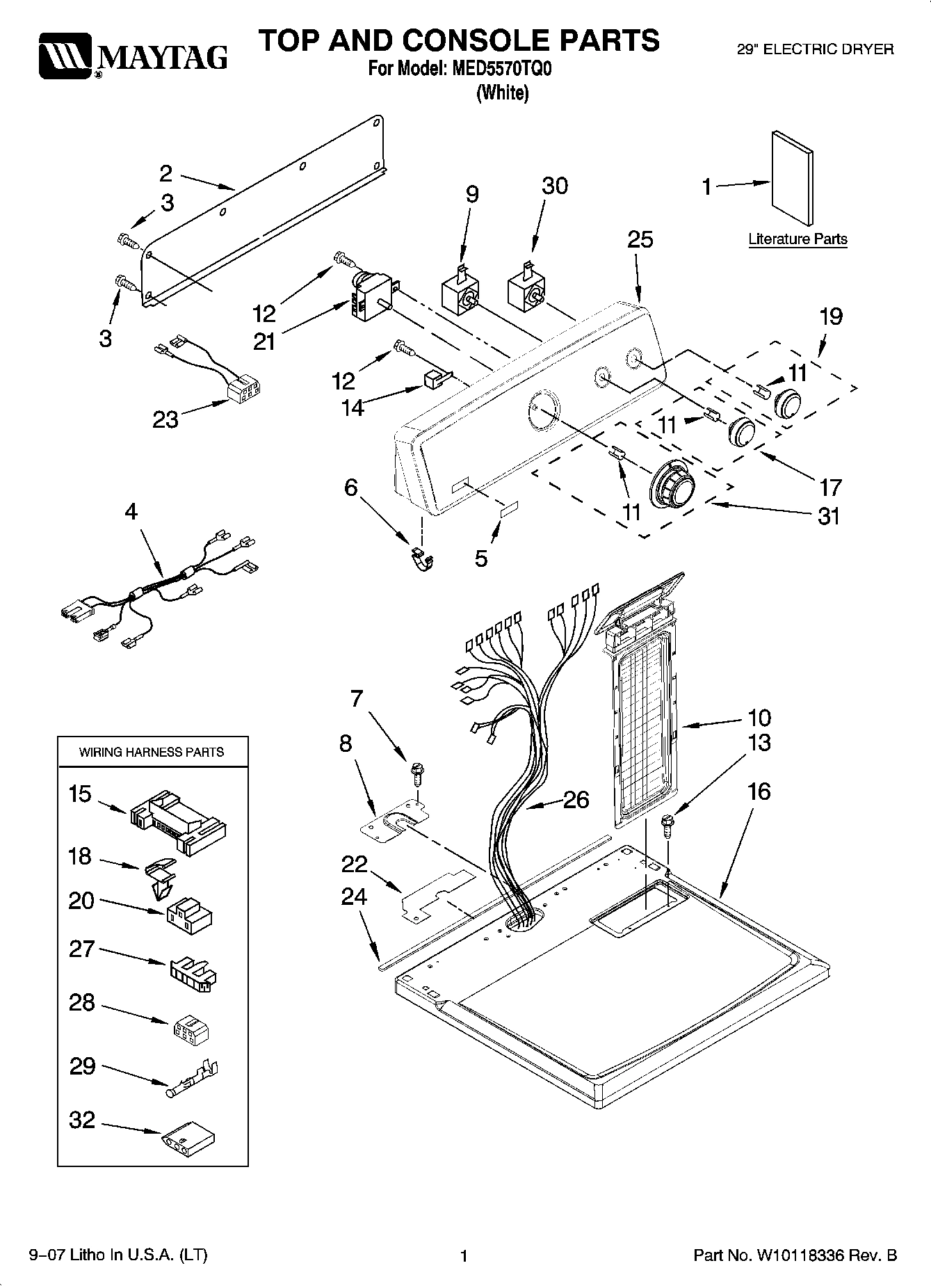 01 - TOP AND CONSOLE PARTS