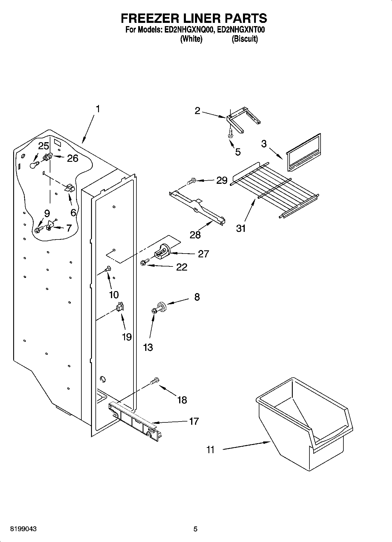 04 - FREEZER LINER PARTS
