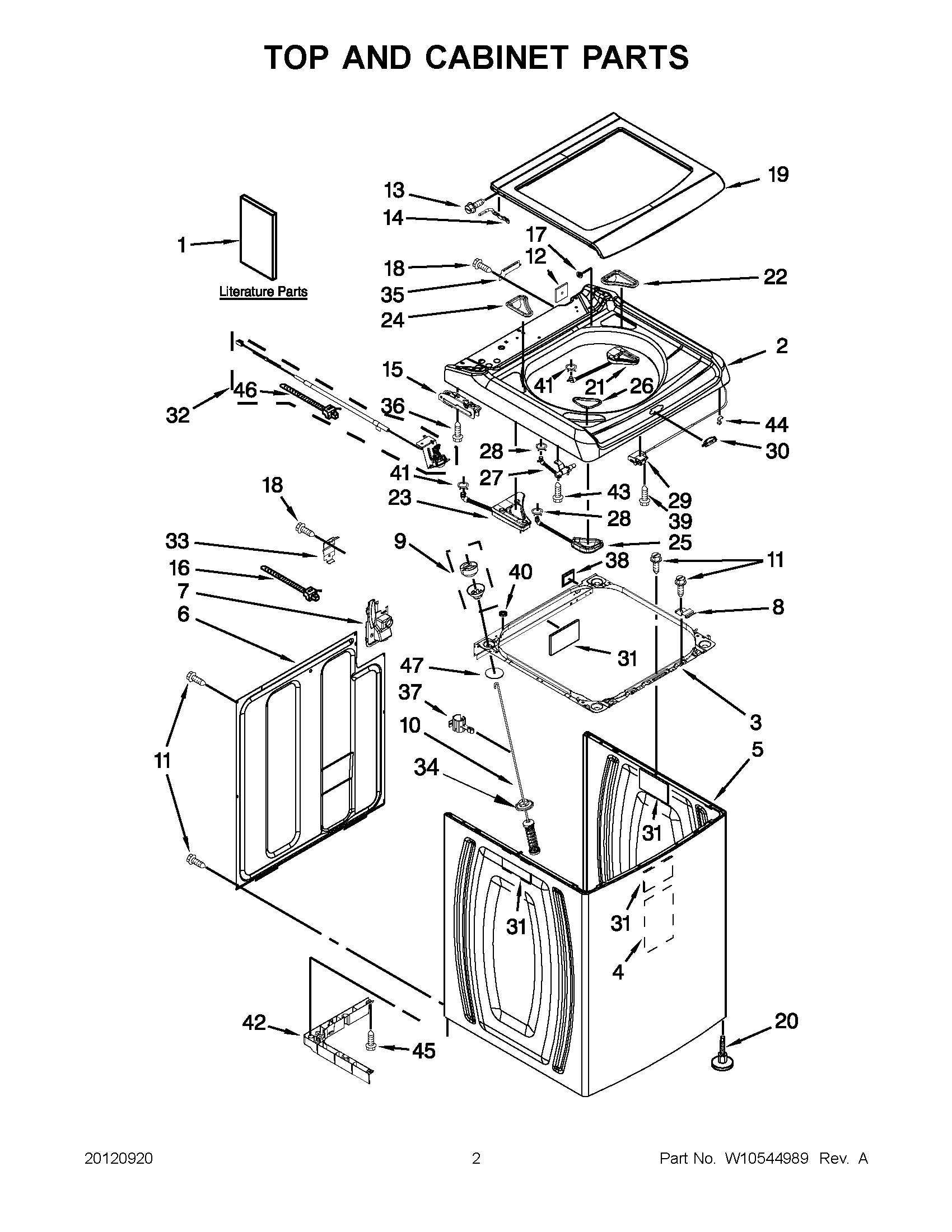 01 - TOP AND CABINET PARTS