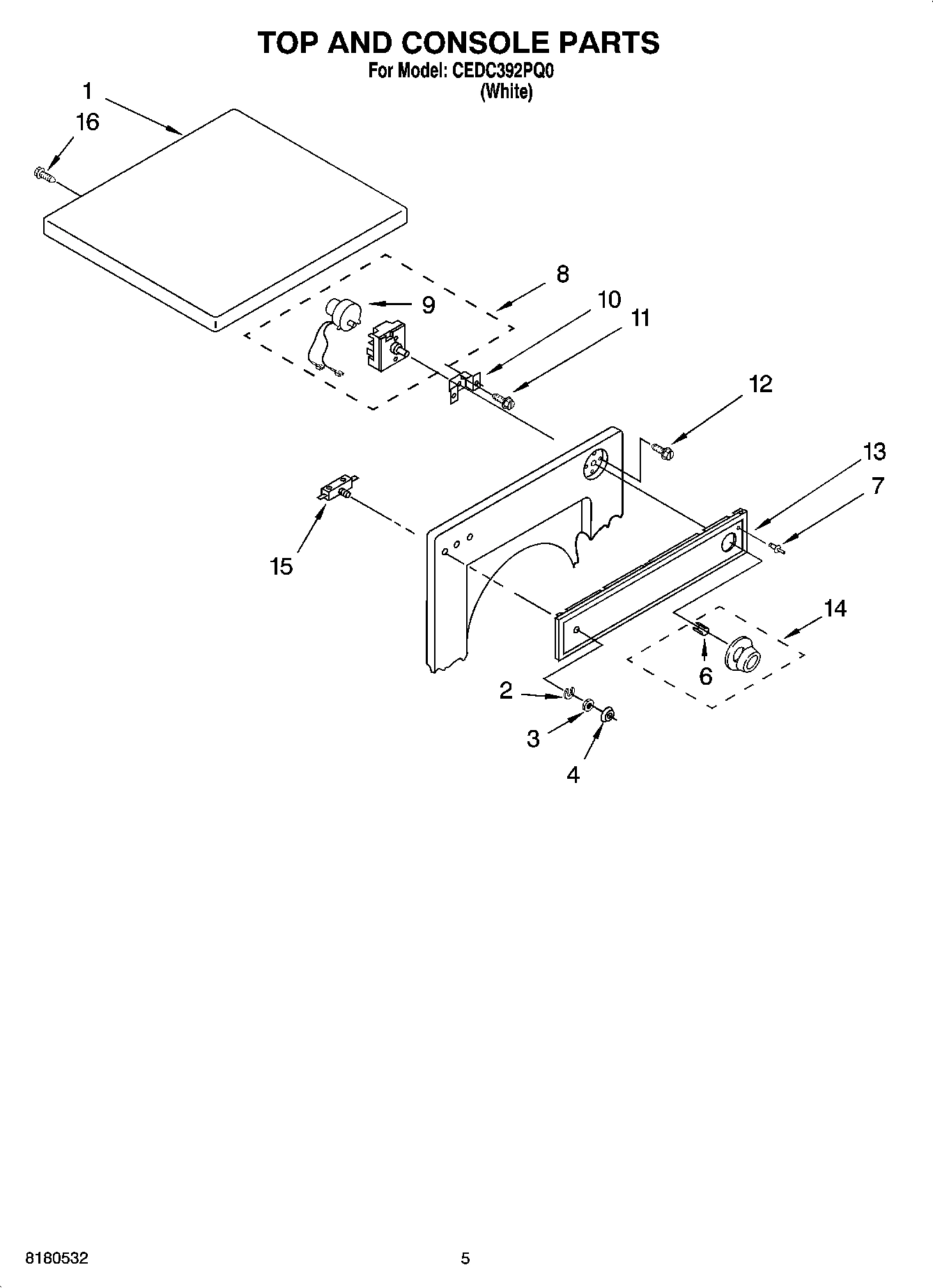 03 - TOP AND CONSOLE PARTS, OPTIONAL PARTS (NOT INCLUDED)