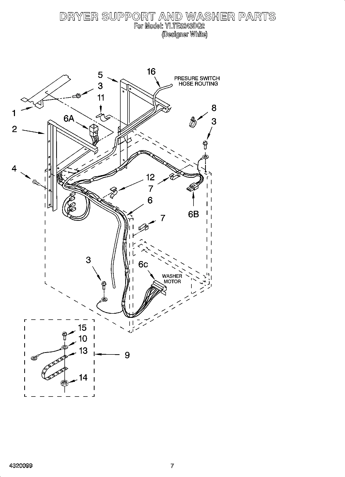 05 - DRYER SUPPORT AND WASHER PARTS