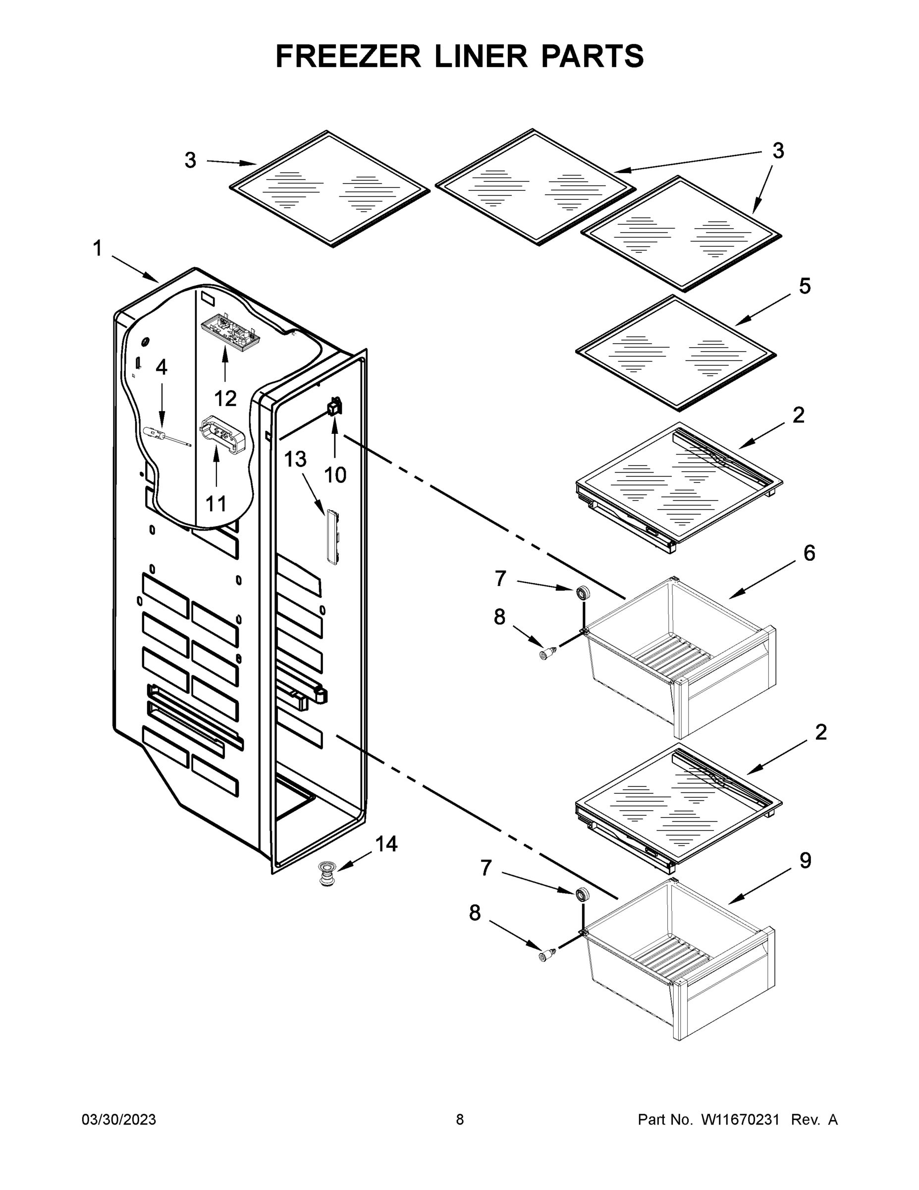 05 - FREEZER LINER PARTS