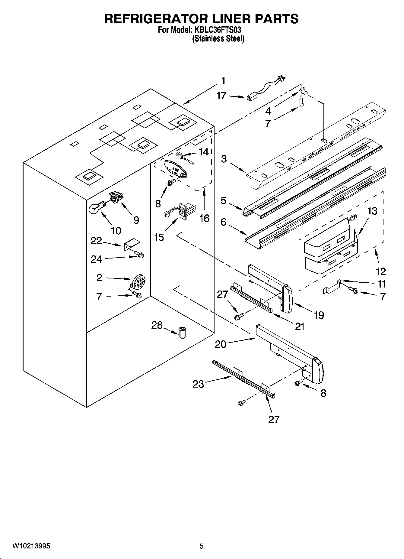 04 - REFRIGERATOR LINER PARTS