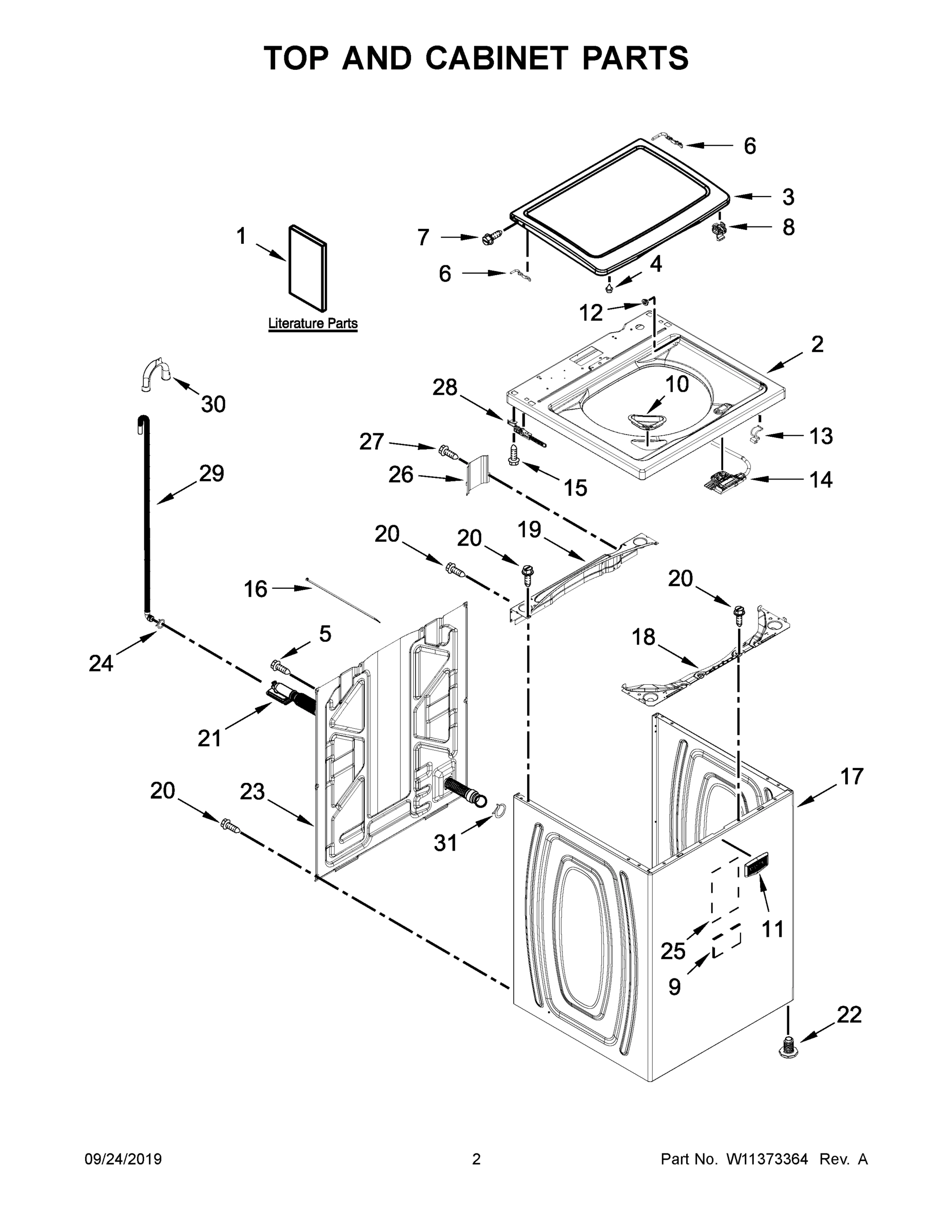 02 - TOP AND CABINET PARTS