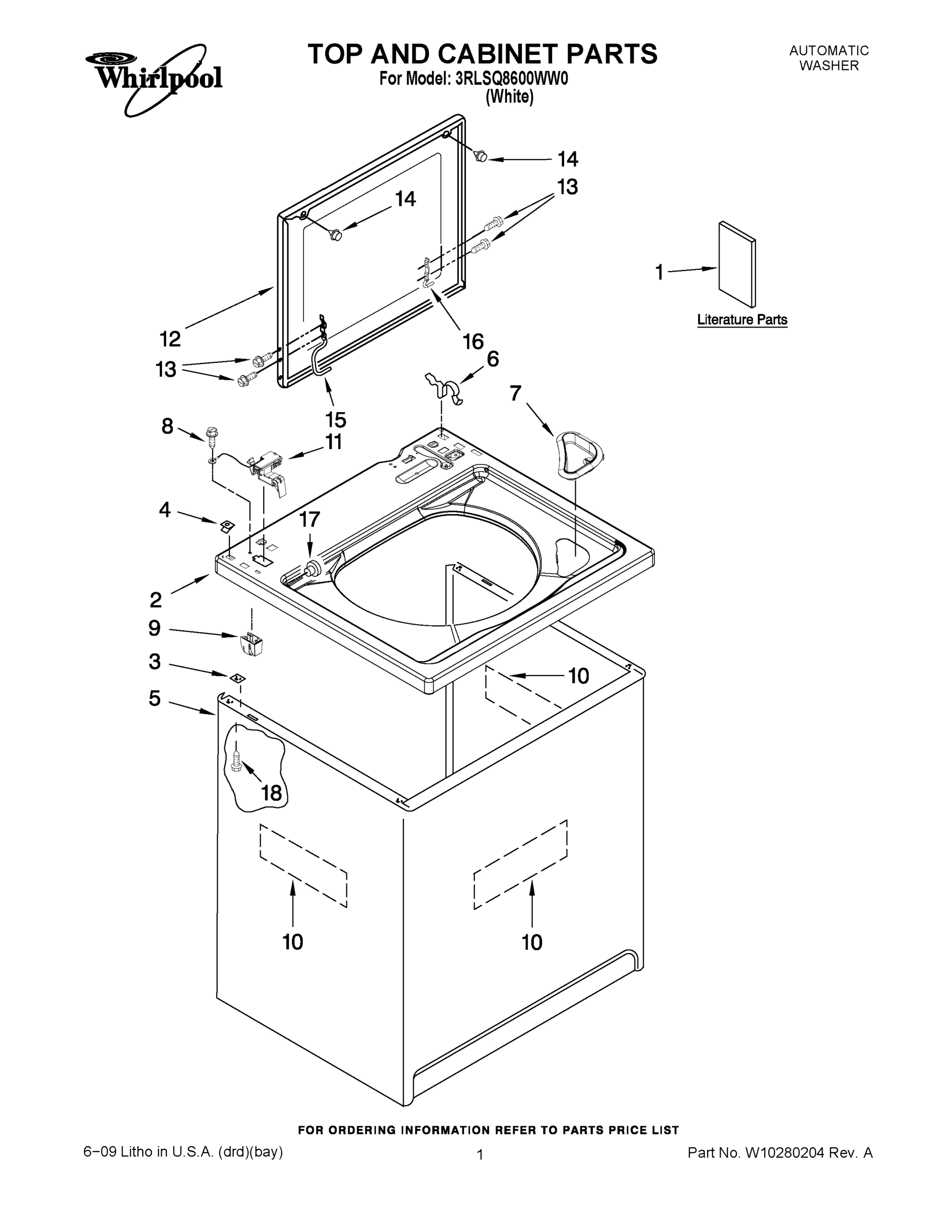 01 - TOP AND CABINET PARTS