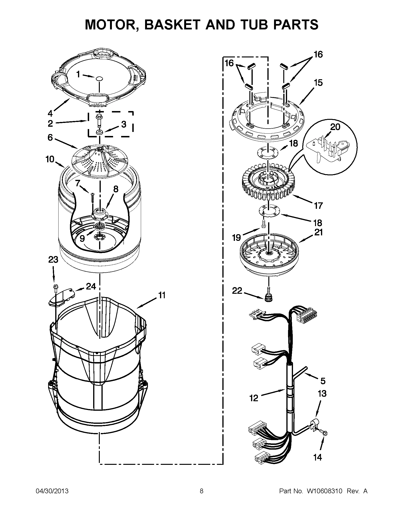 04 - MOTOR, BASKET AND TUB PARTS