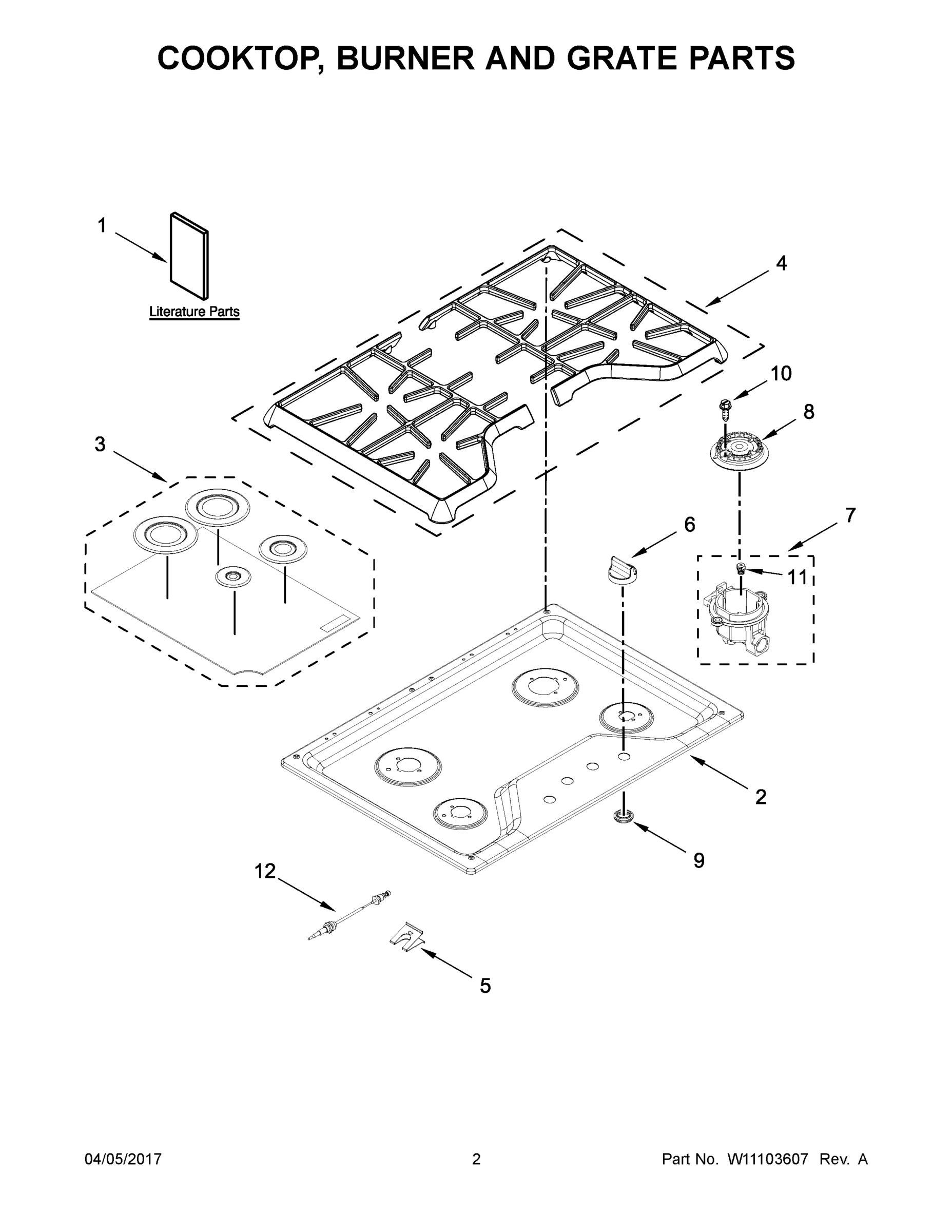 02 - COOKTOP, BURNER AND GRATE PARTS