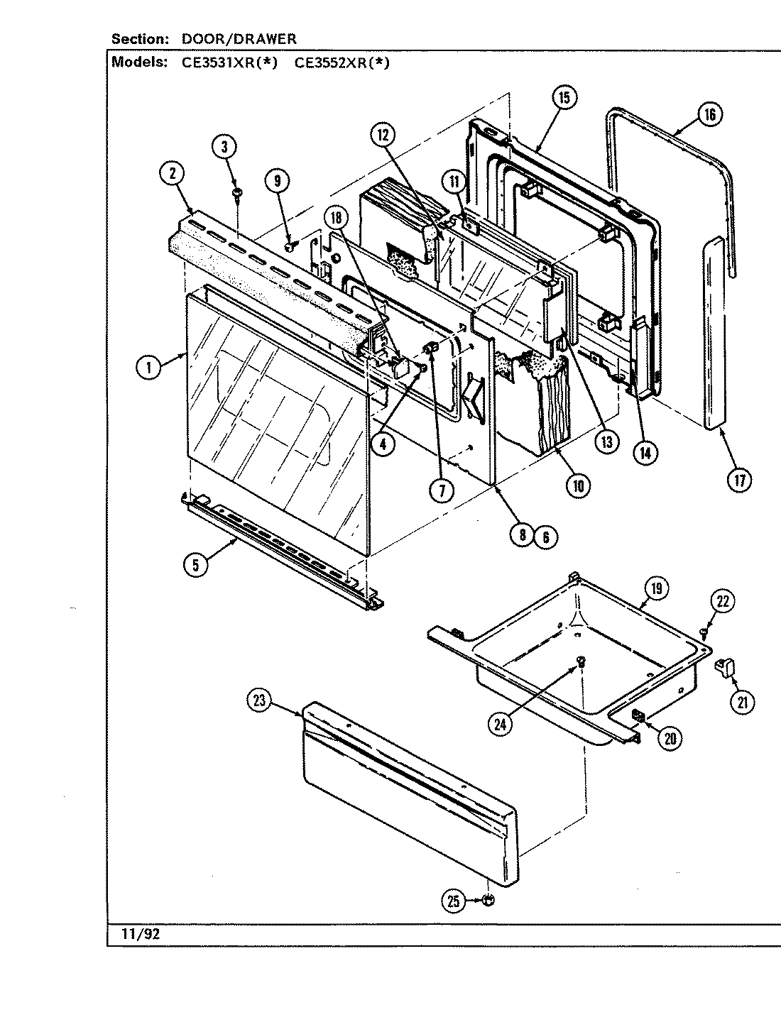 04 - DOOR/DRAWER (CE3531XRx, CE3552XRx)