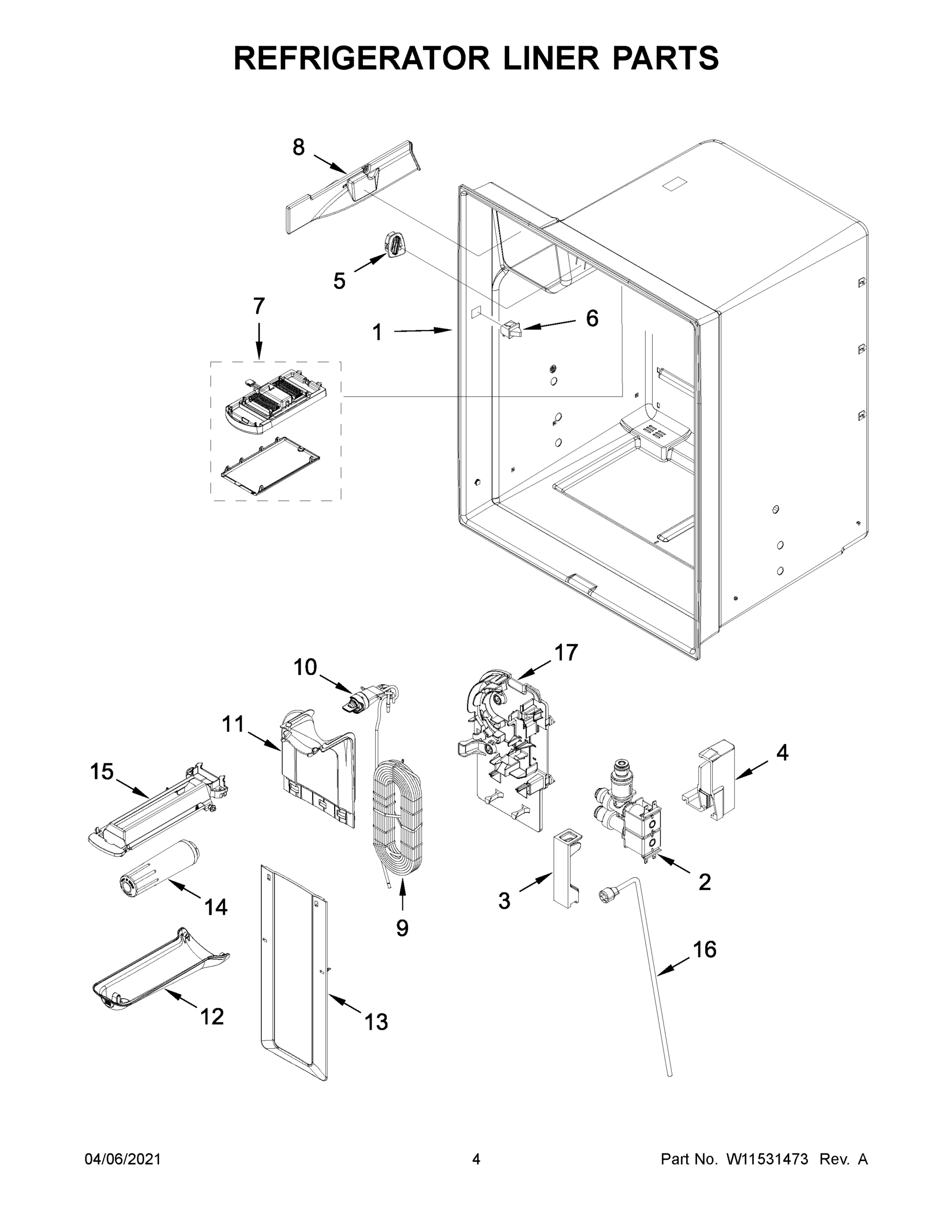 03 - REFRIGERATOR LINER PARTS