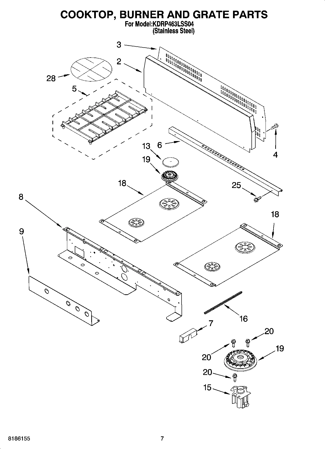 06 - COOKTOP, BURNER AND GRATE PARTS