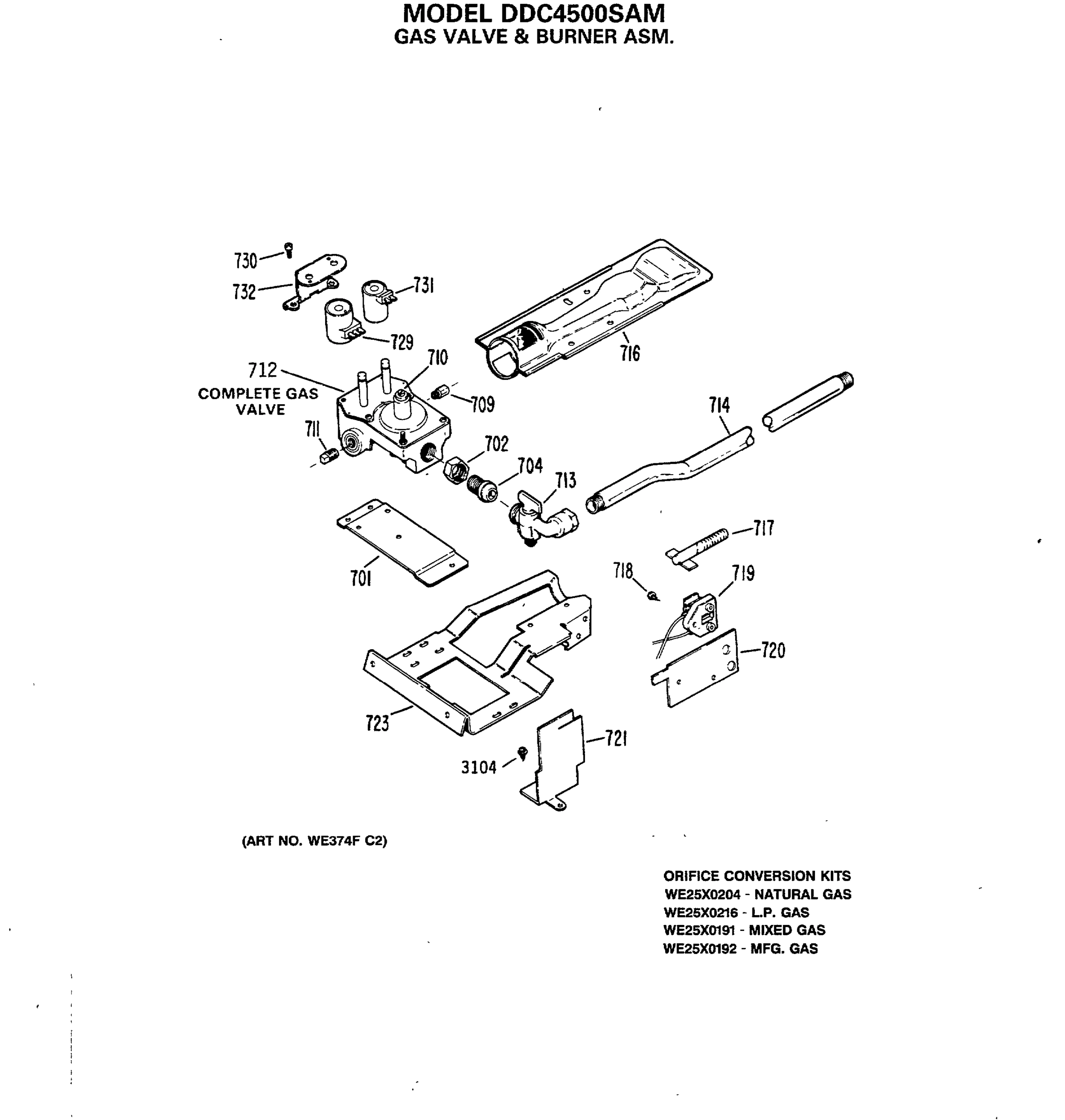 GAS VALVE & BURNER ASM.