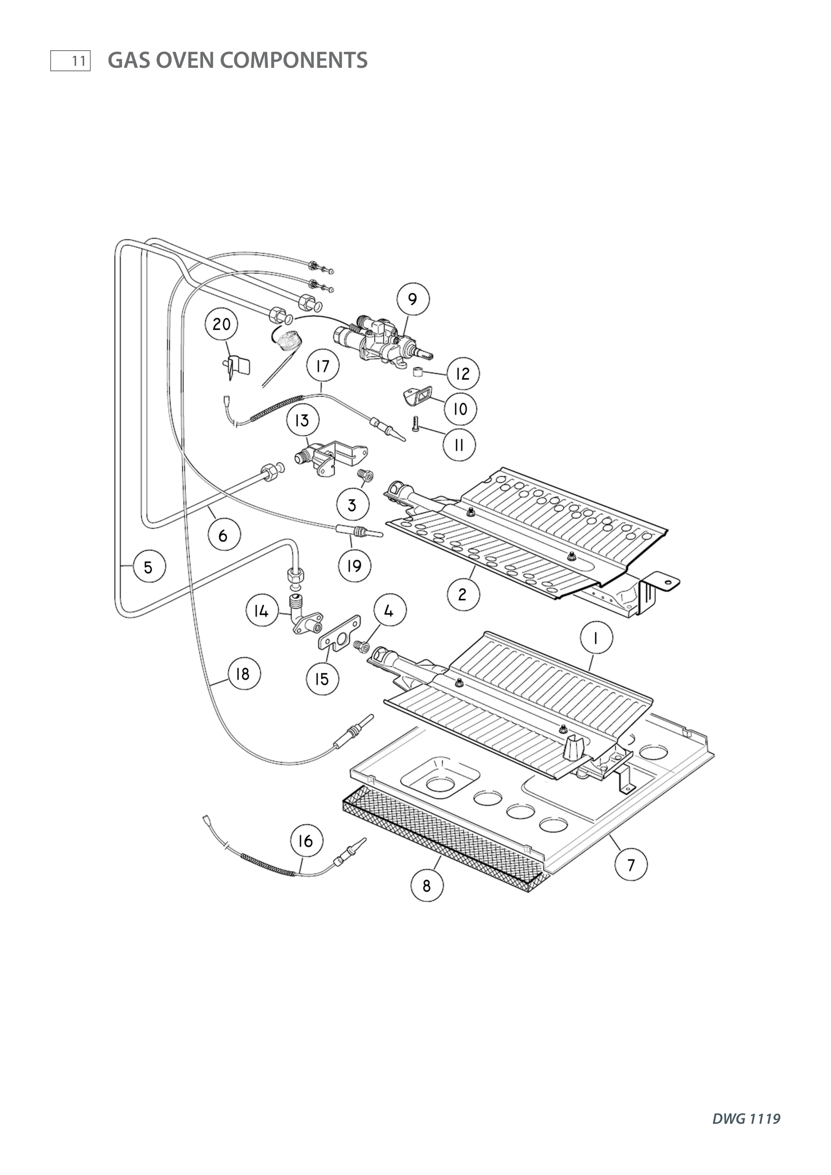 GAS OVEN COMPONENTS