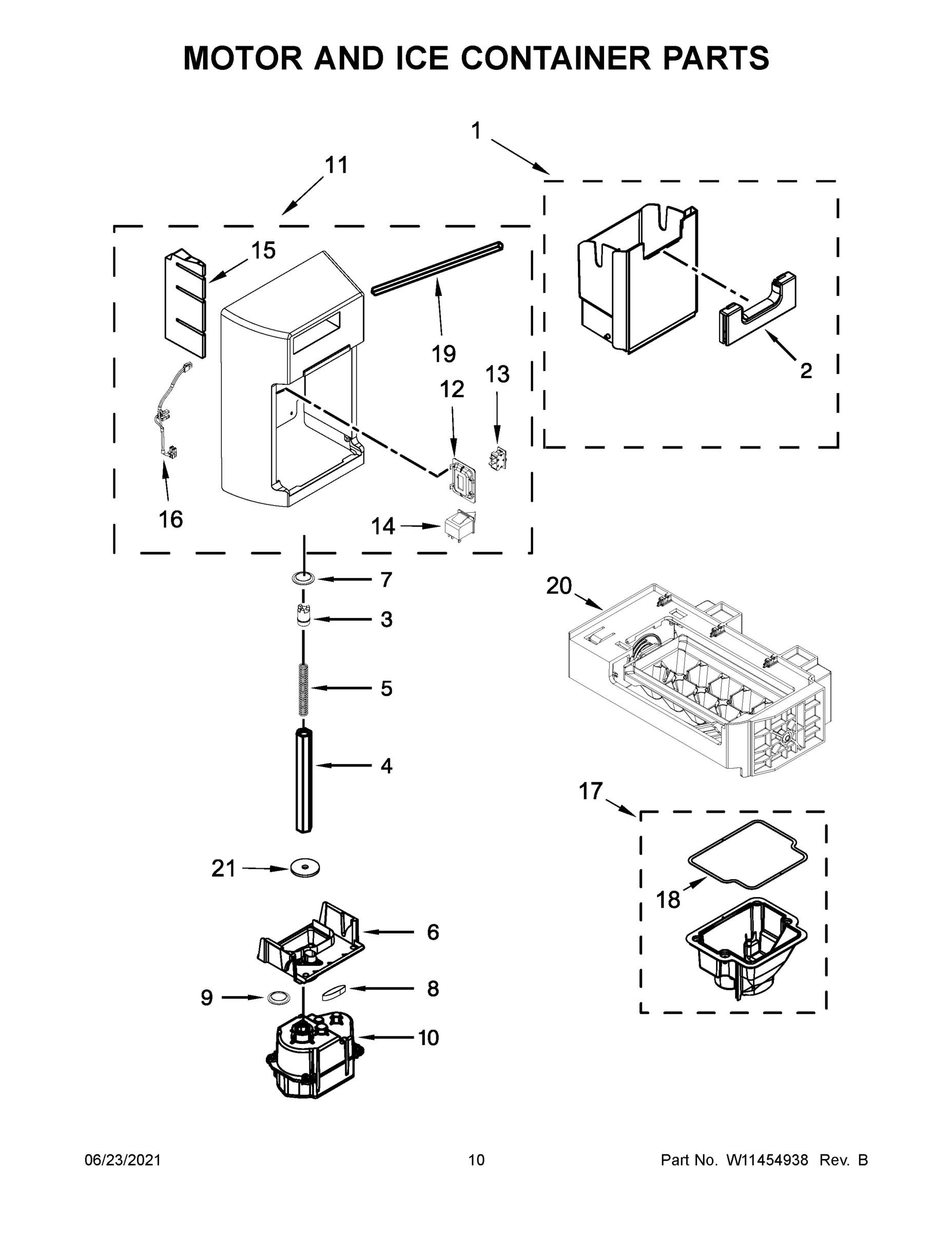 06 - MOTOR AND ICE CONTAINER PARTS