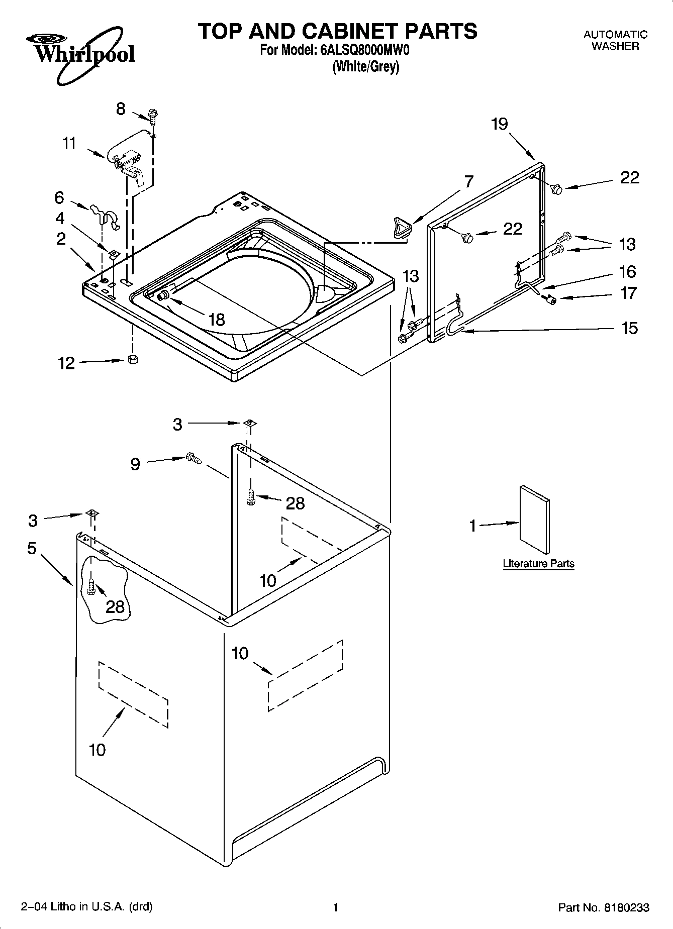 01 - TOP AND CABINET PARTS
