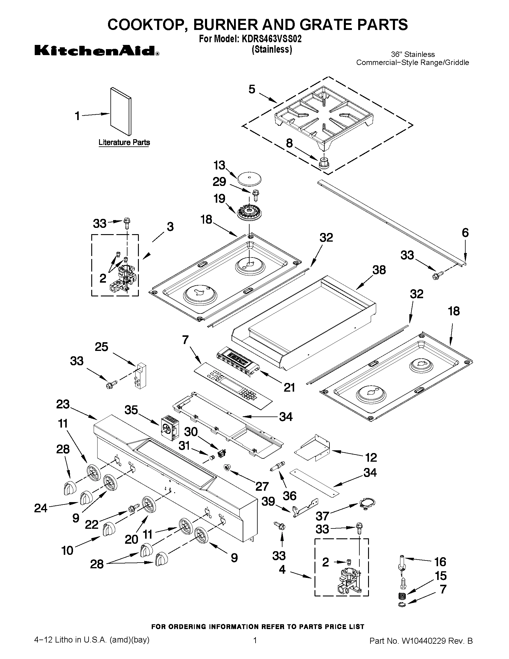 01 - COOKTOP, BURNER AND GRATE PARTS