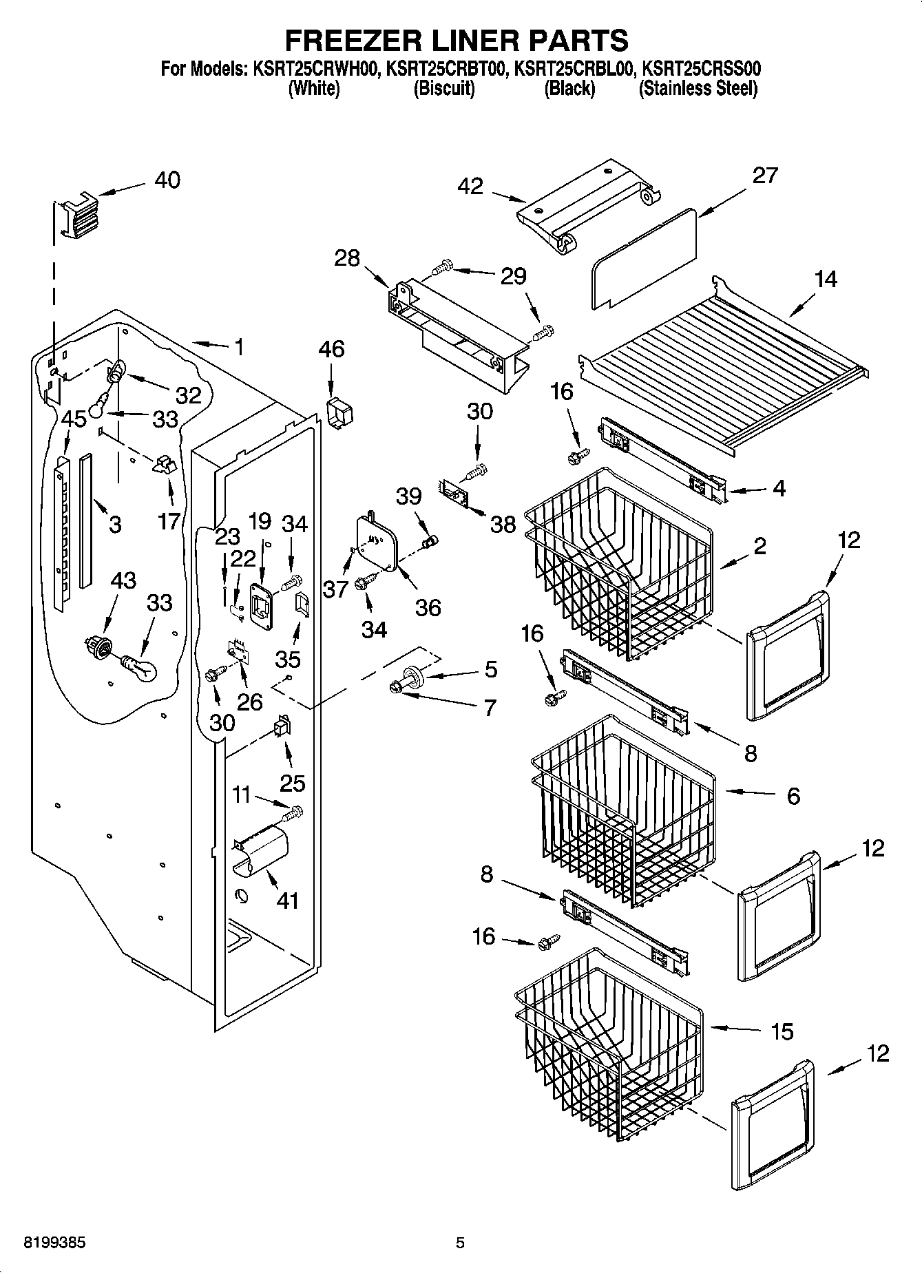 04 - FREEZER LINER PARTS