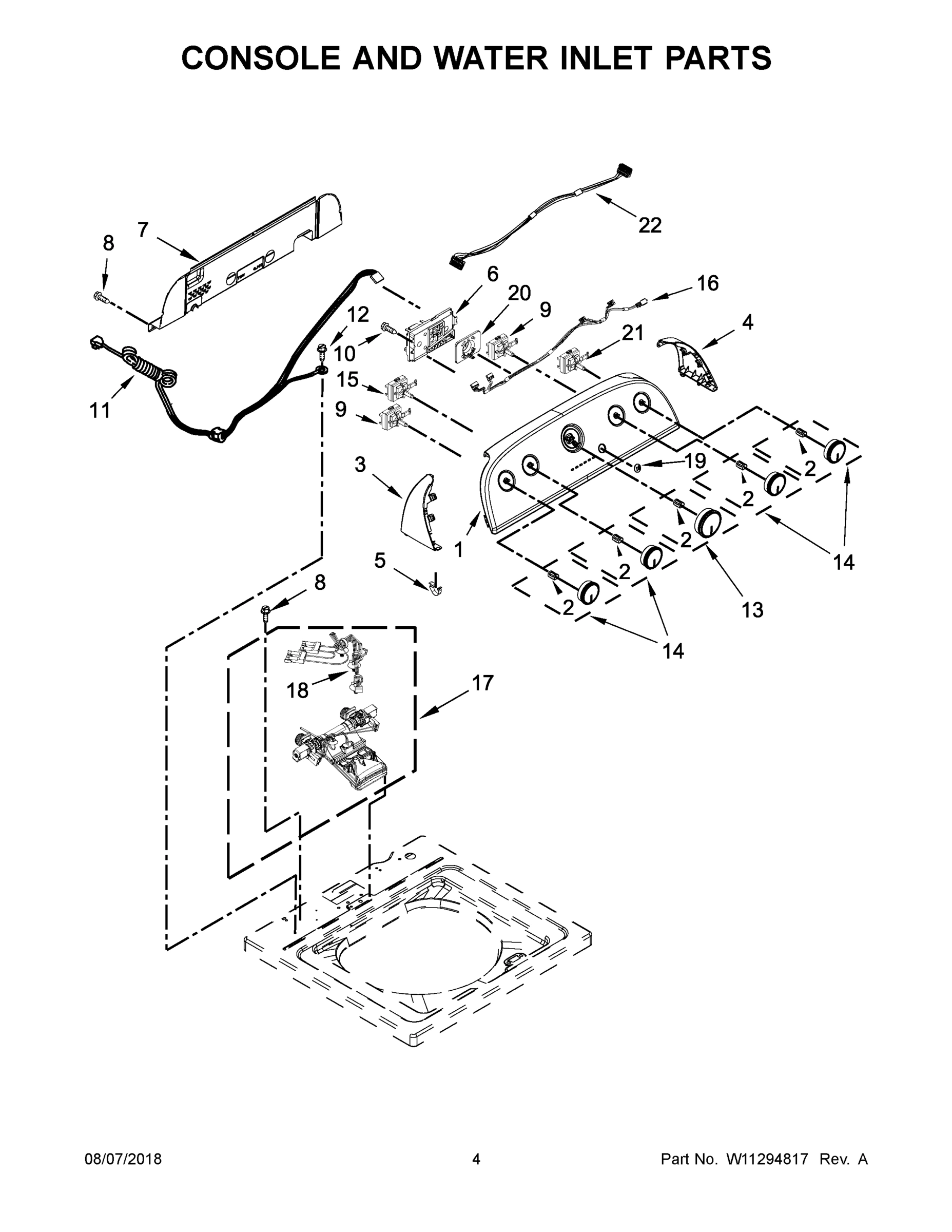 03 - CONSOLE AND WATER INLET PARTS