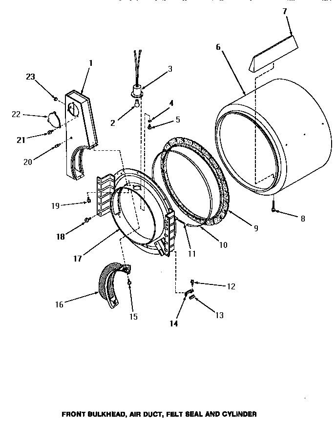 09 - FR BLKHD, AIR DUCT, FELT SEAL & CYLINDER