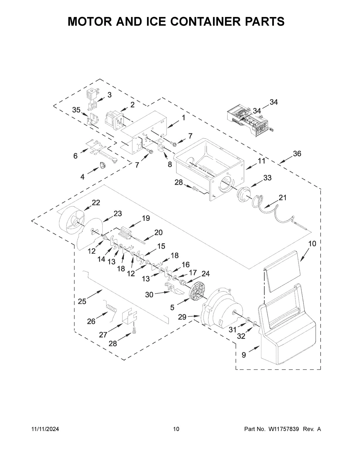 06 - MOTOR AND ICE CONTAINER PARTS