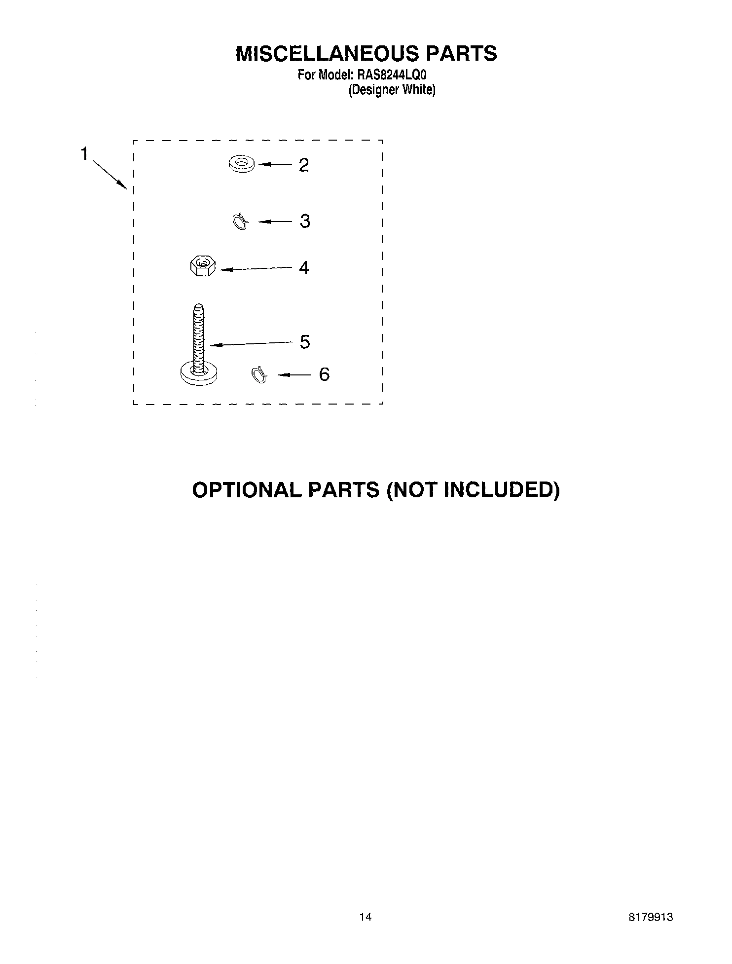 10 - MISCELLANEOUS PARTS OPTIONAL PARTS (NOT INCLUDED)