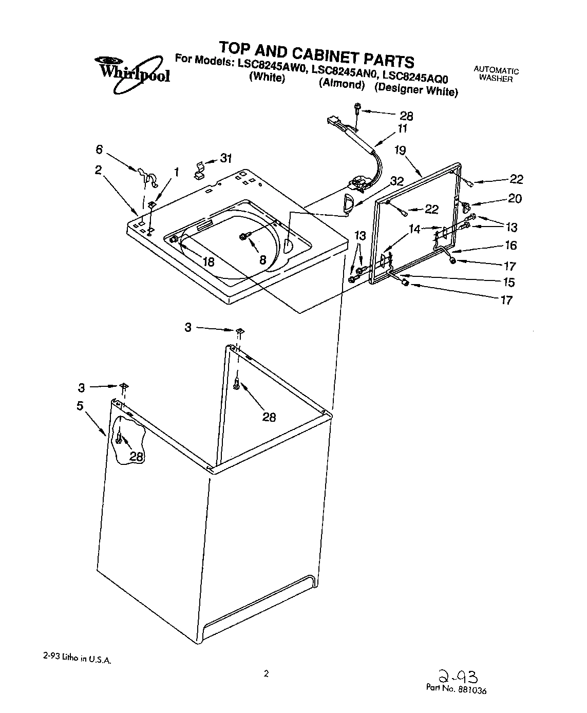 01 - TOP AND CABINET, LIT/OPTIONAL