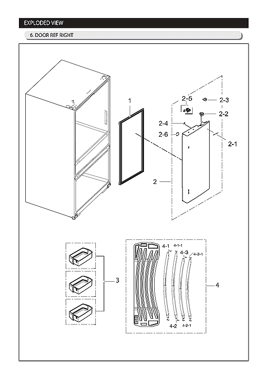 RIGHT REFRIGERATOR DOOR PARTS