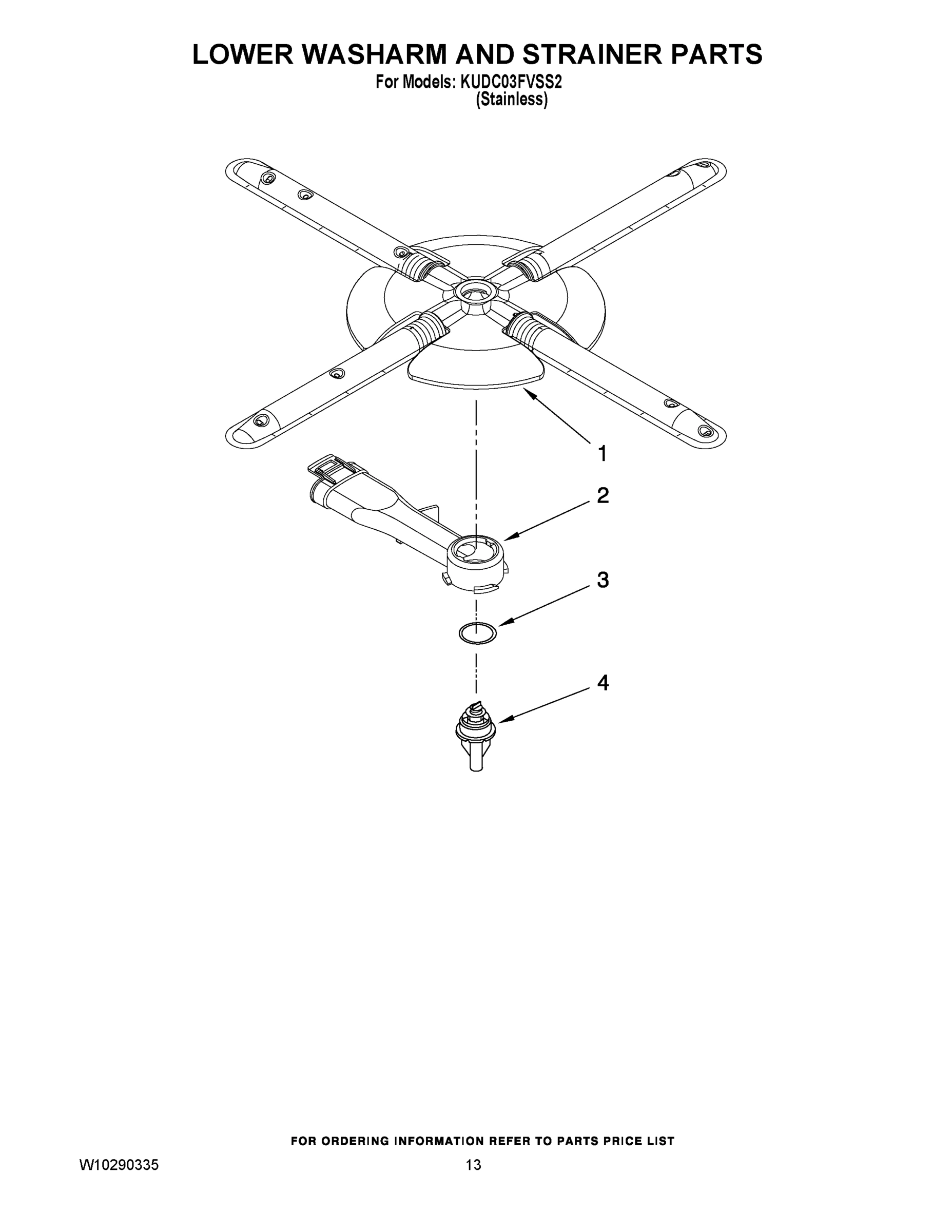 11 - LOWER WASHARM AND STRAINER PARTS