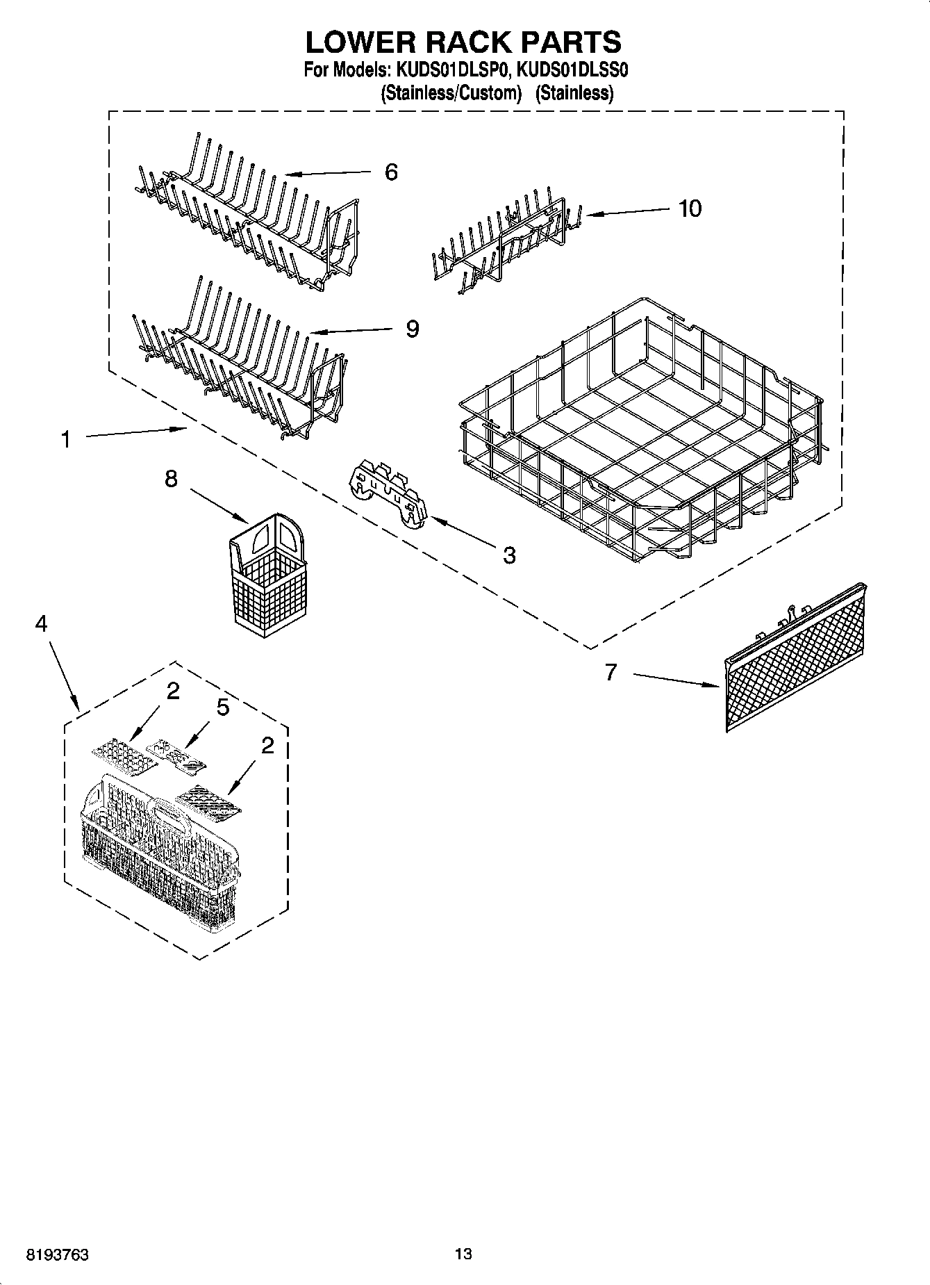 10 - LOWER RACK PARTS