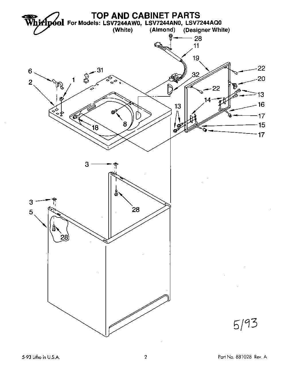 01 - TOP AND CABINET, LIT/OPTIONAL