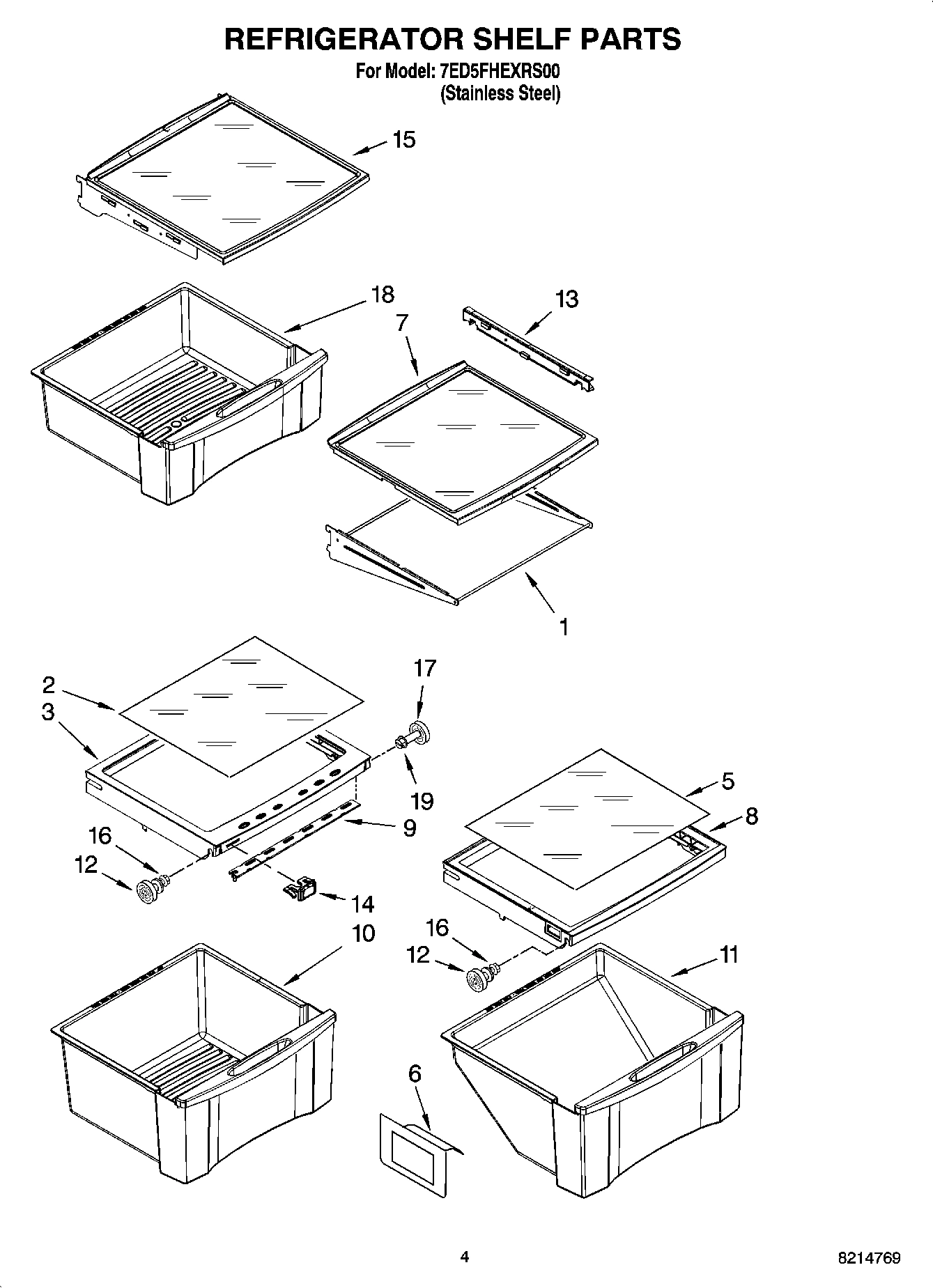 03 - REFRIGERATOR SHELF PARTS
