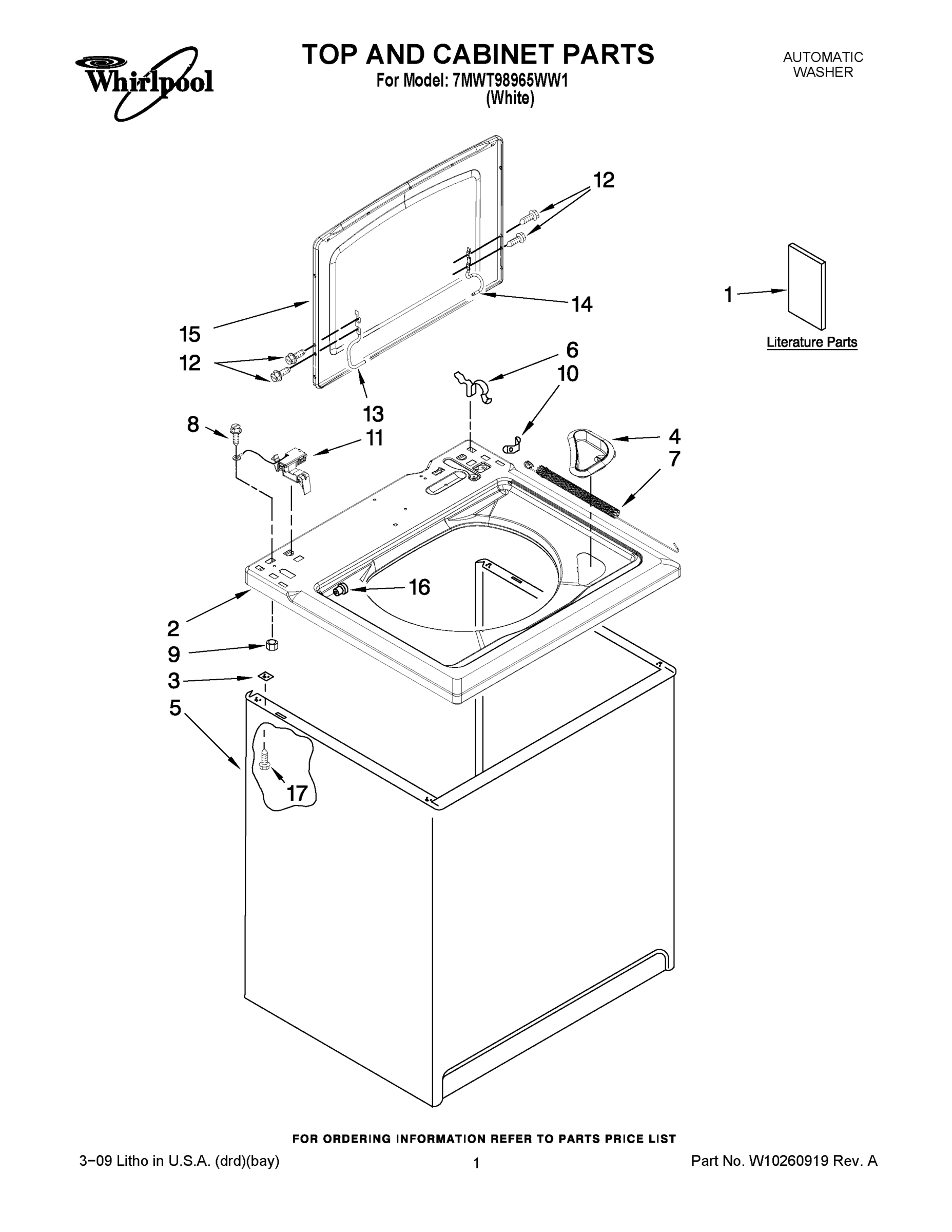 01 - TOP AND CABINET PARTS