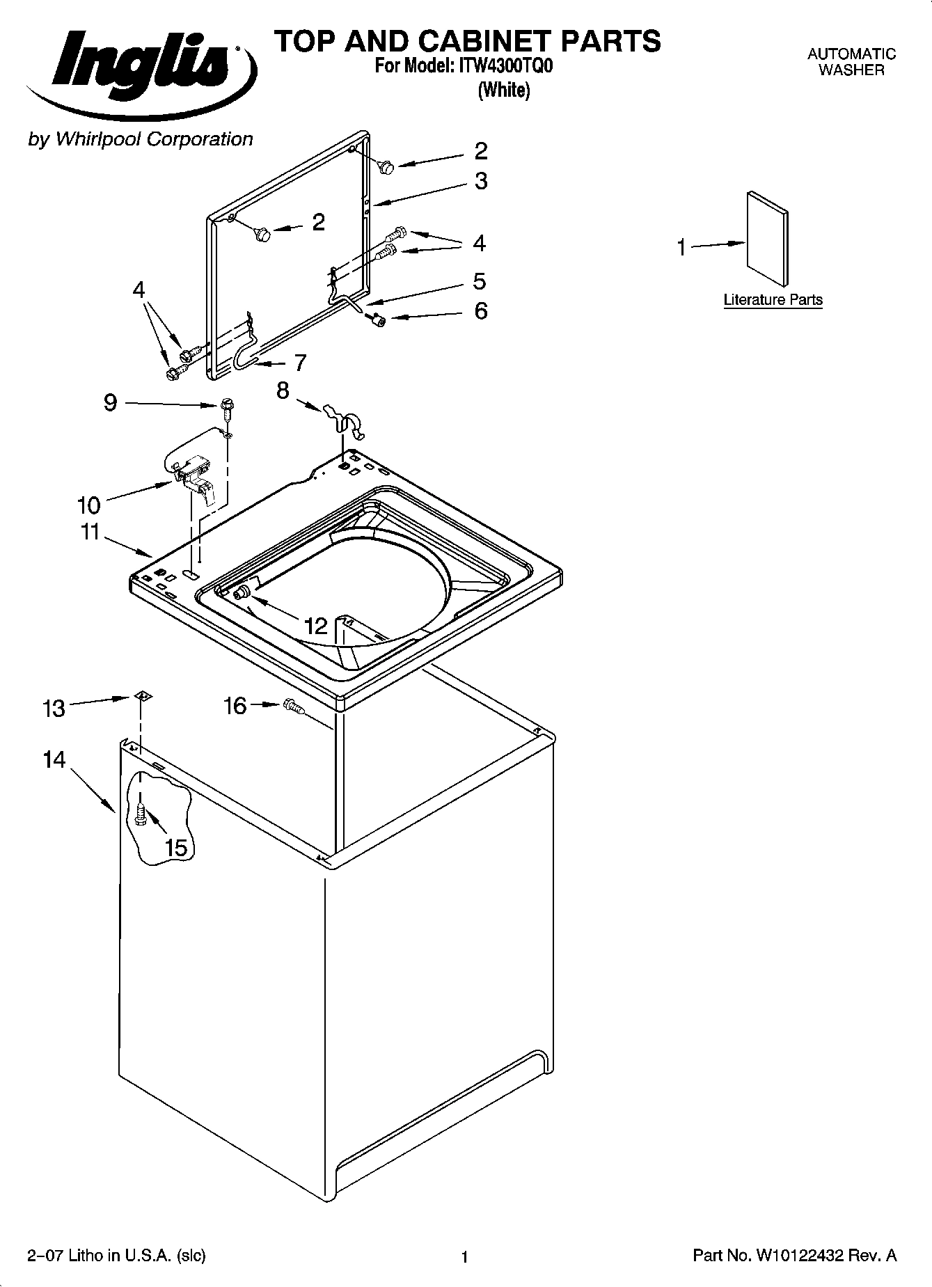 01 - TOP AND CABINET PARTS