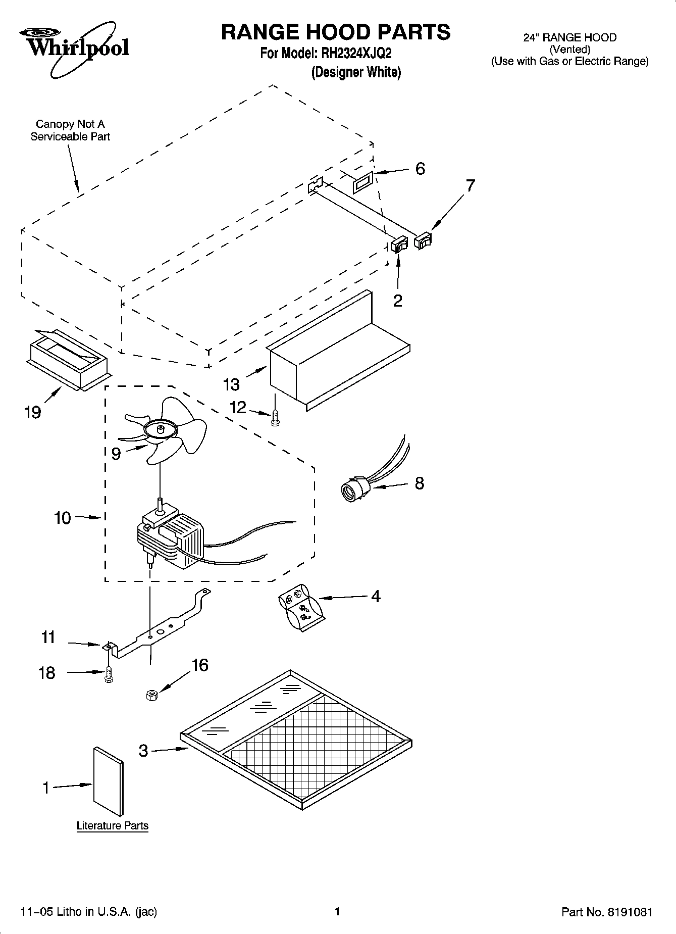 01 - RANGE HOOD PARTS