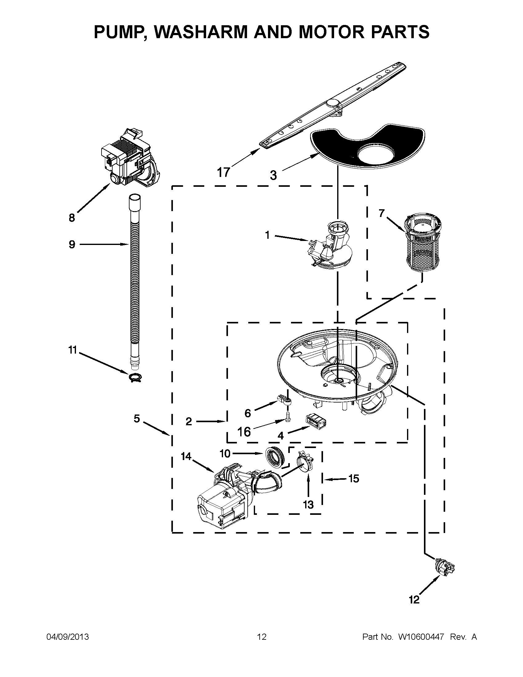 06 - PUMP, WASHARM AND MOTOR PARTS