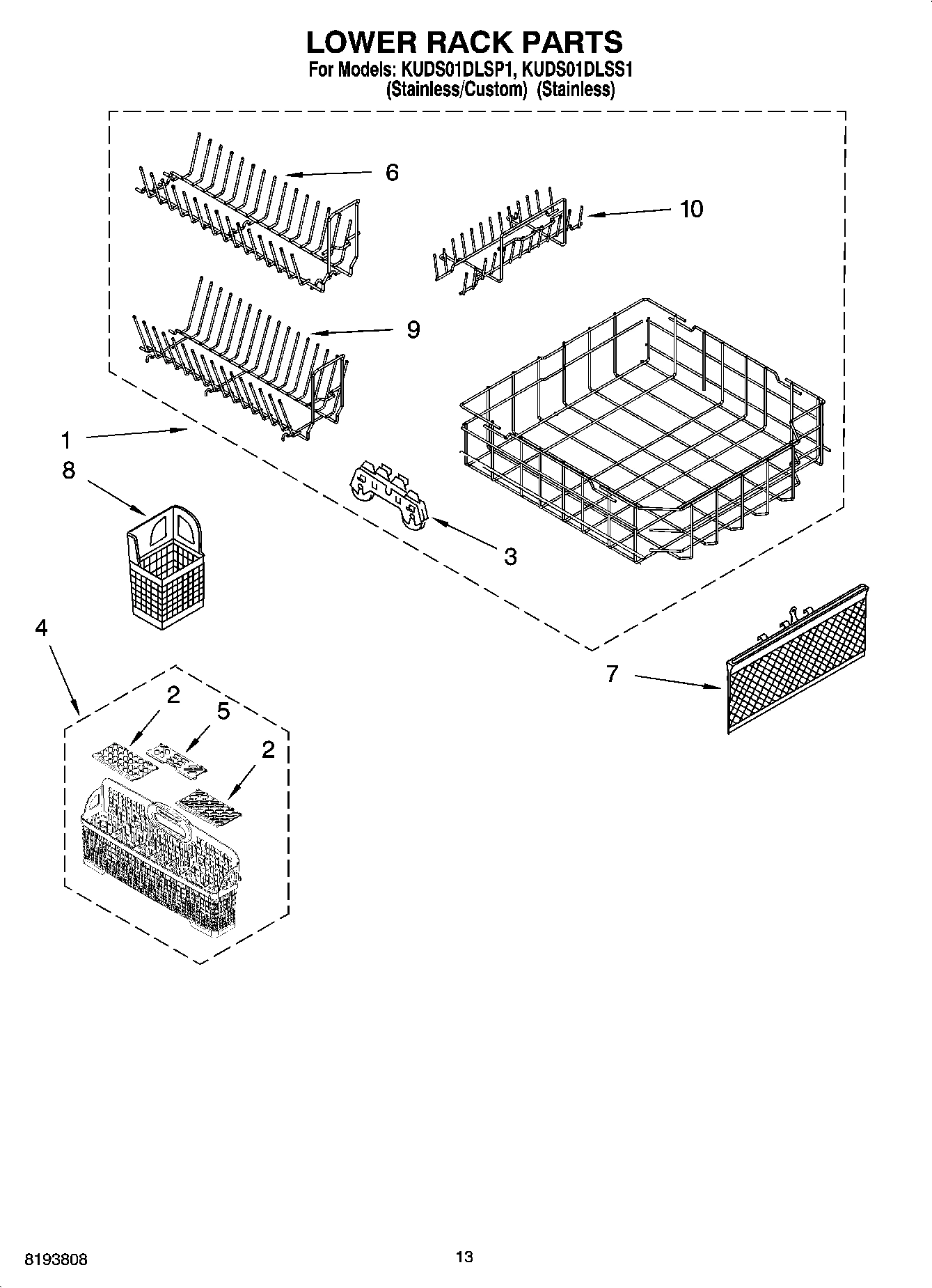 10 - LOWER RACK PARTS