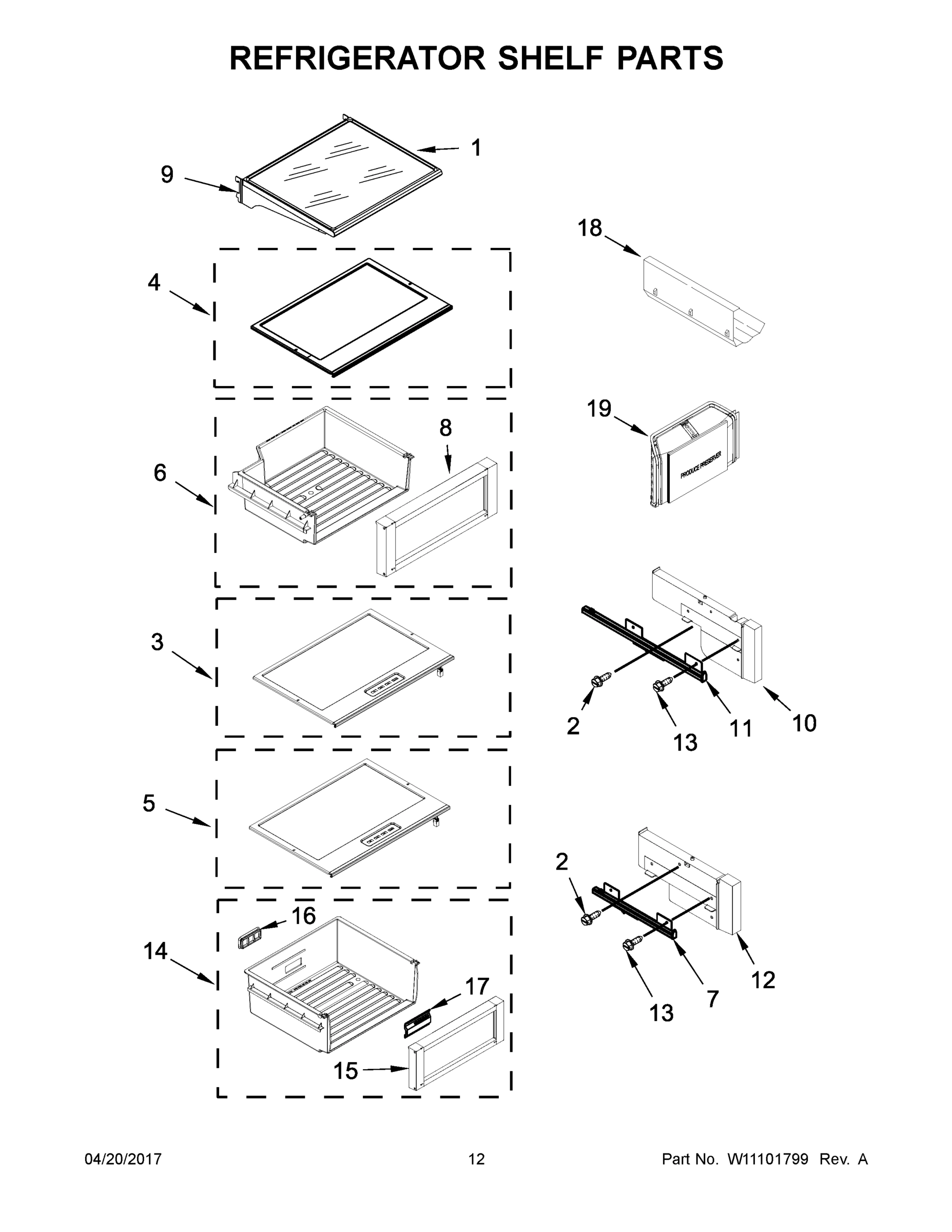 07 - REFRIGERATOR SHELF PARTS